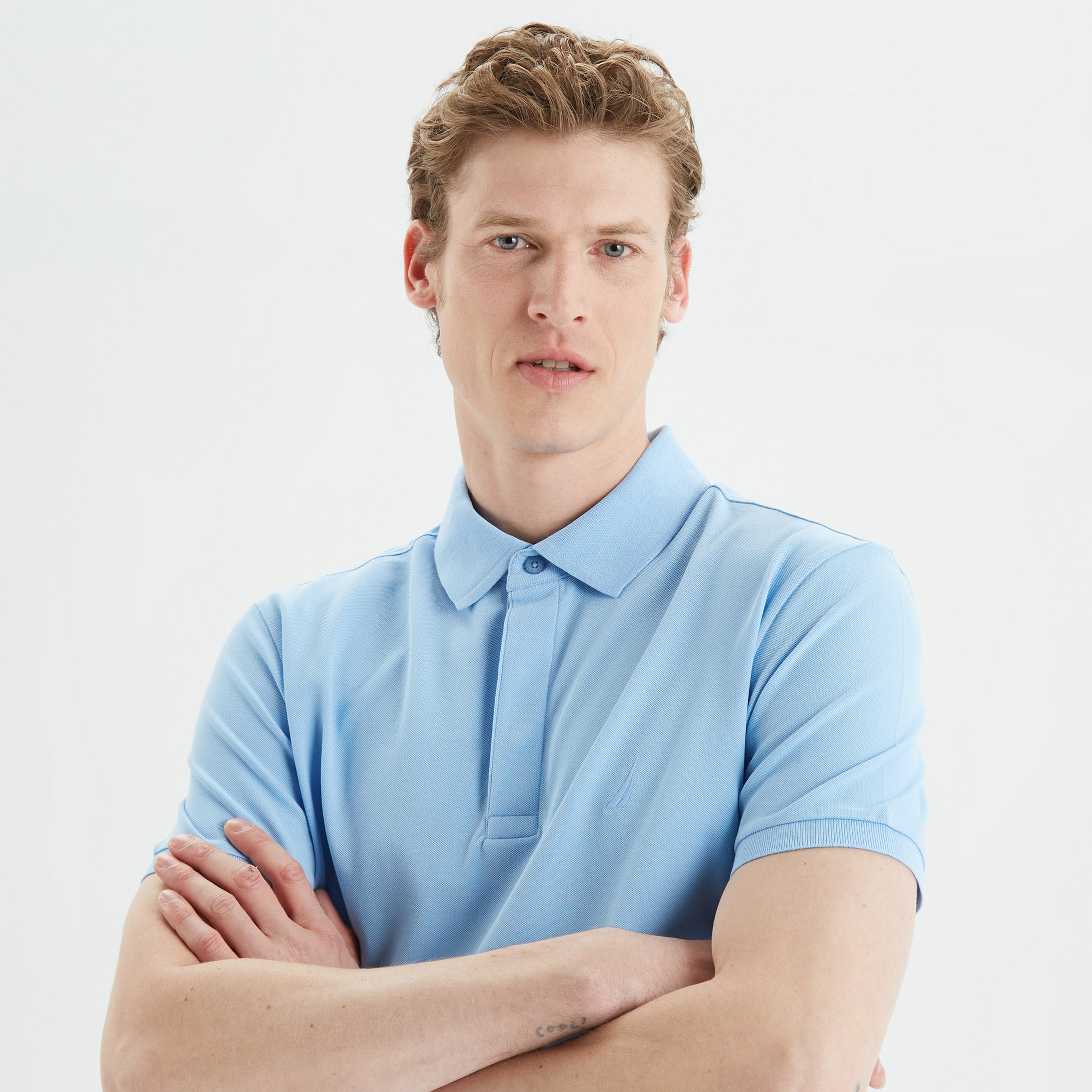 Nautica Erkek Mavi Slim Fit Kısa Kollu Polo Yaka T-Shirt