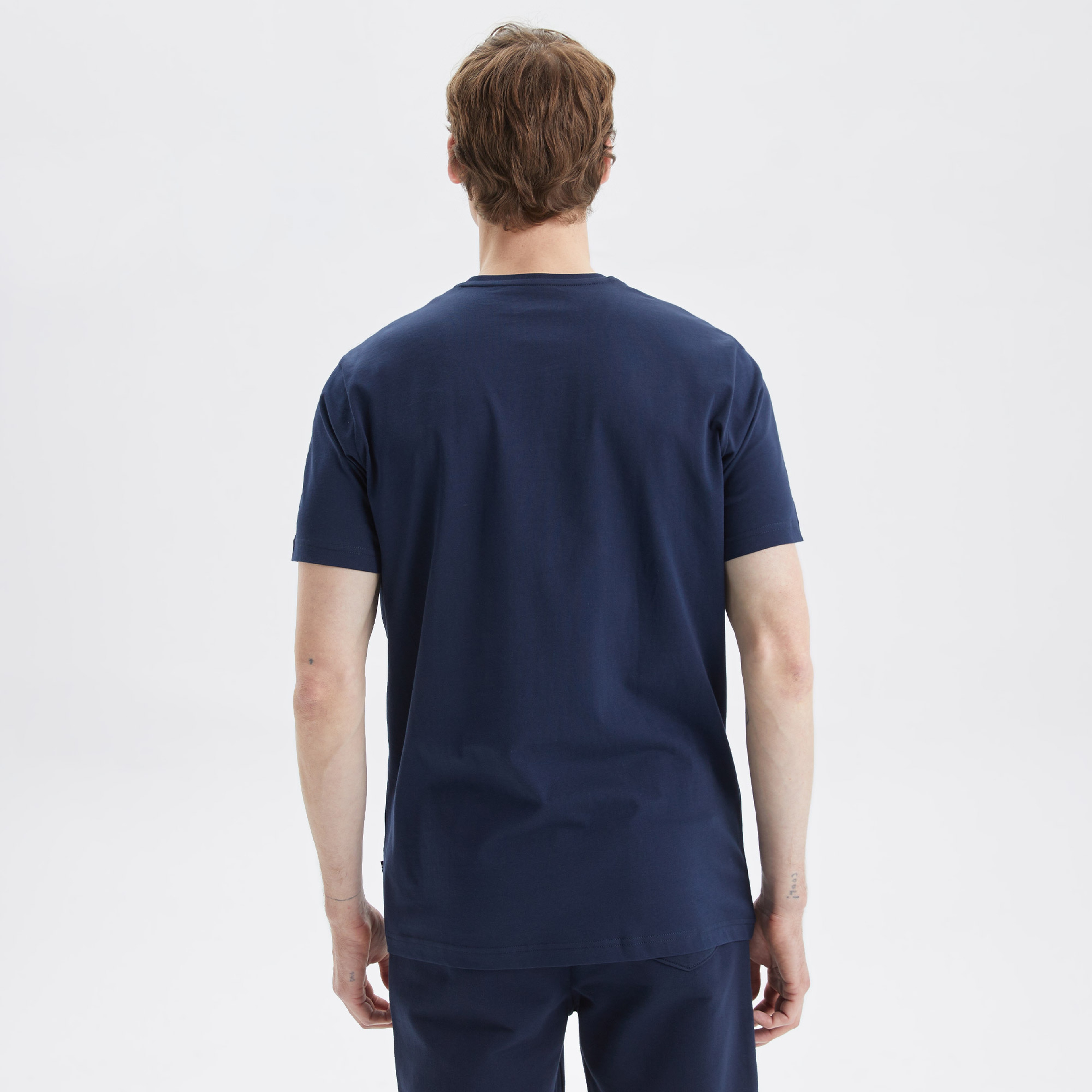 Nautica Erkek Lacivert Standart Fit Desenli T-Shirt