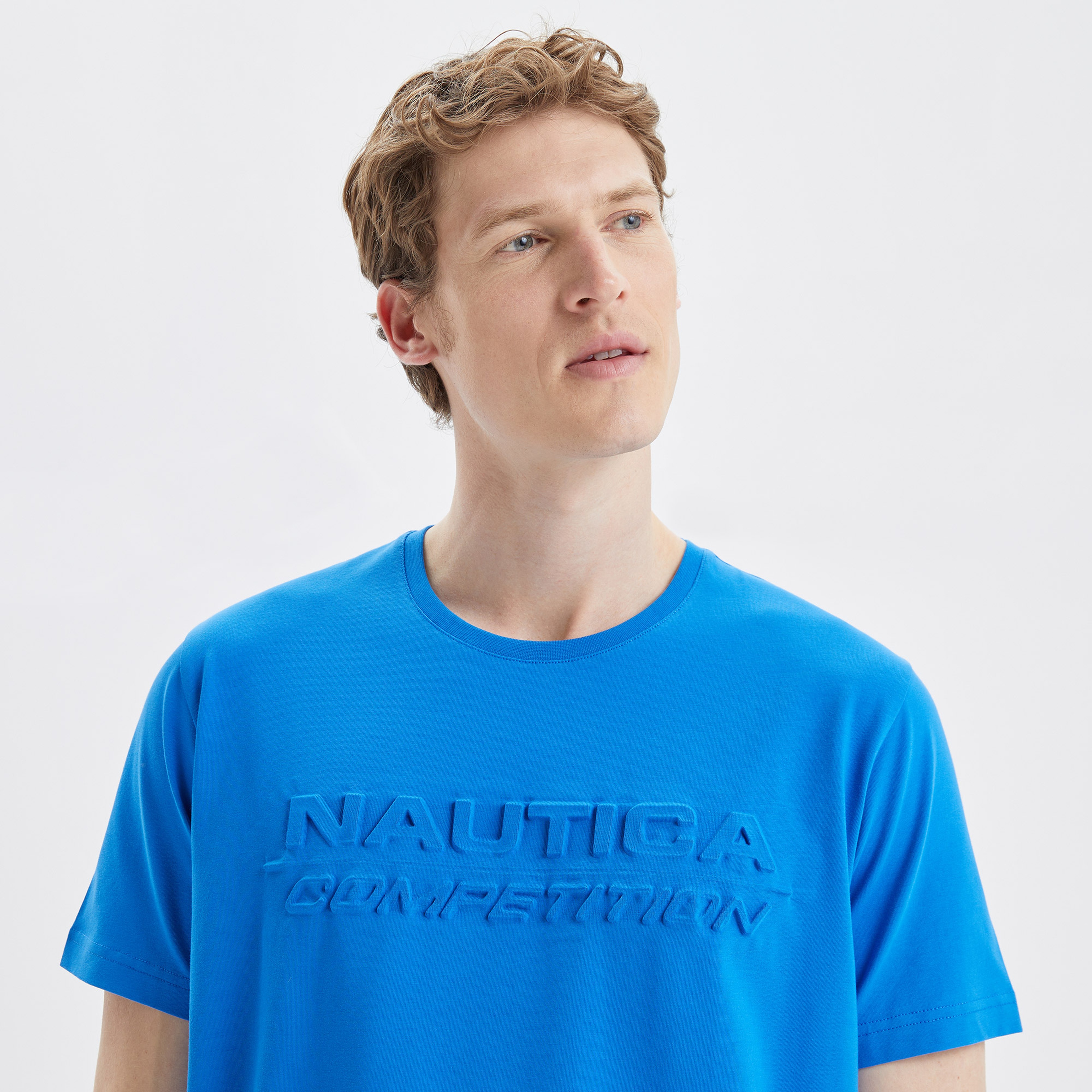 Nautica Erkek Mavi Standart Fit Baskılı T-Shirt