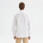 Nautica Erkek Beyaz Slim Fit Uzun Kollu Keten Gömlek