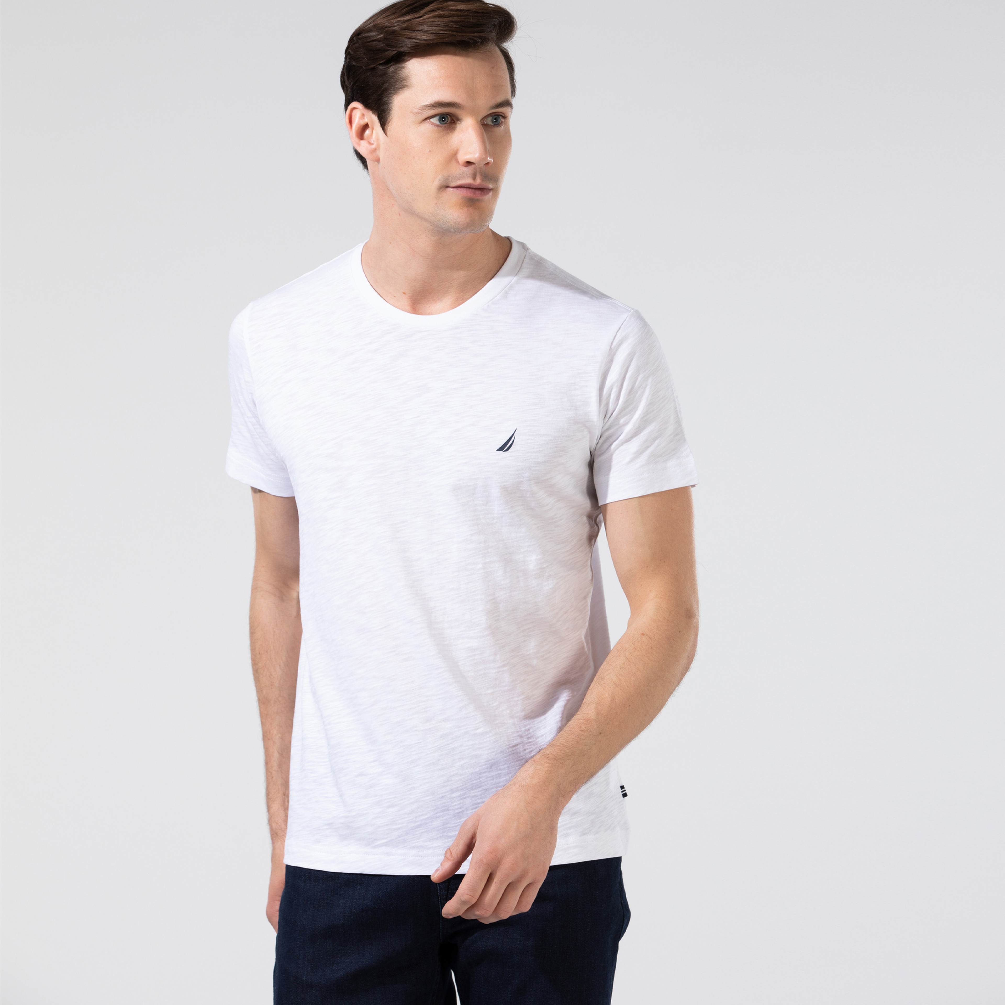 Nautica Erkek Beyaz Standart Fit T-Shirt