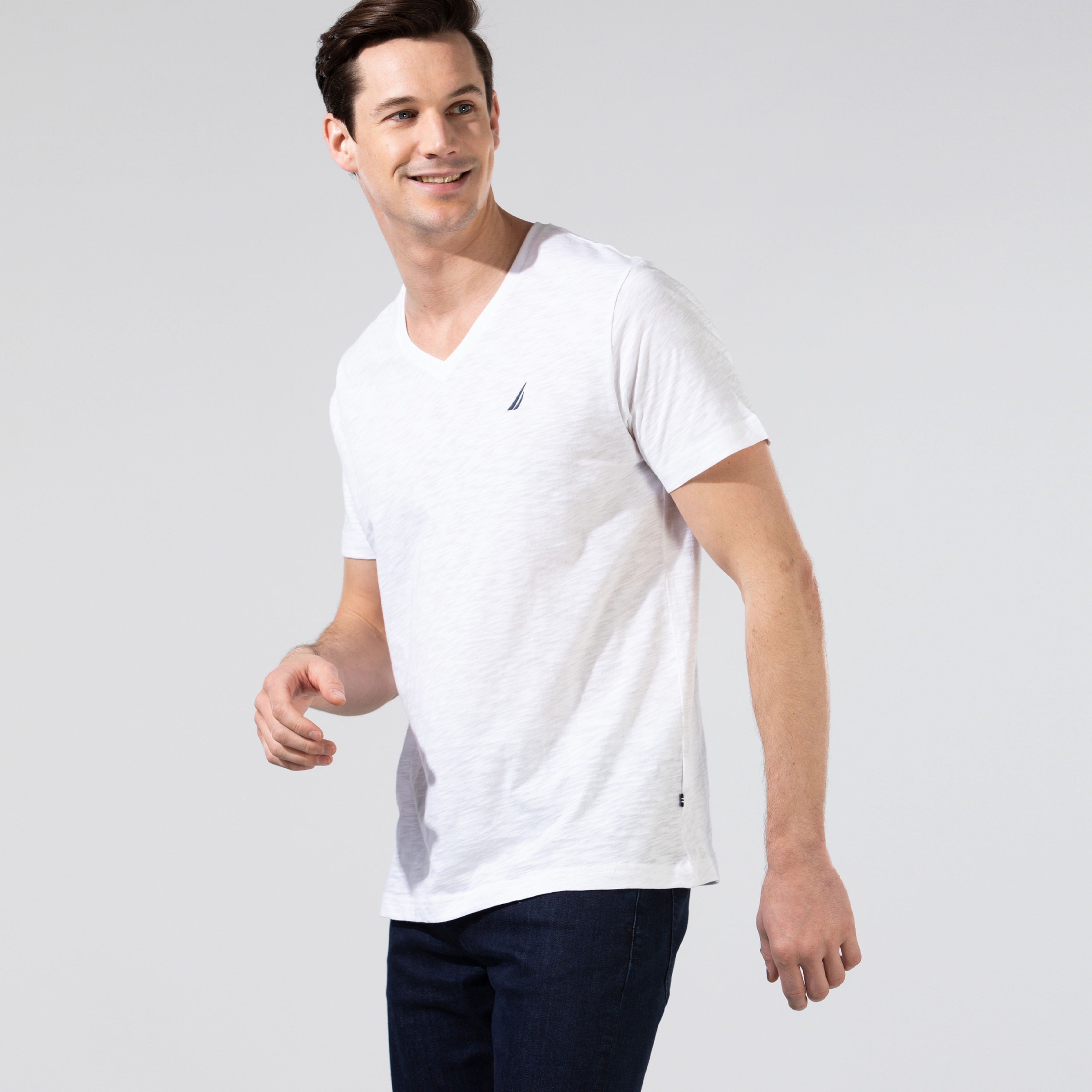 Nautica Erkek Beyaz Standart Fit T-Shirt