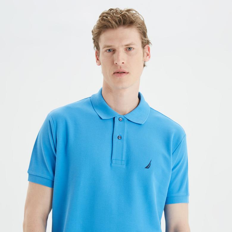 Nautica Erkek Mavi Classic Fit Kısa Kollu Polo Yaka T-Shirt