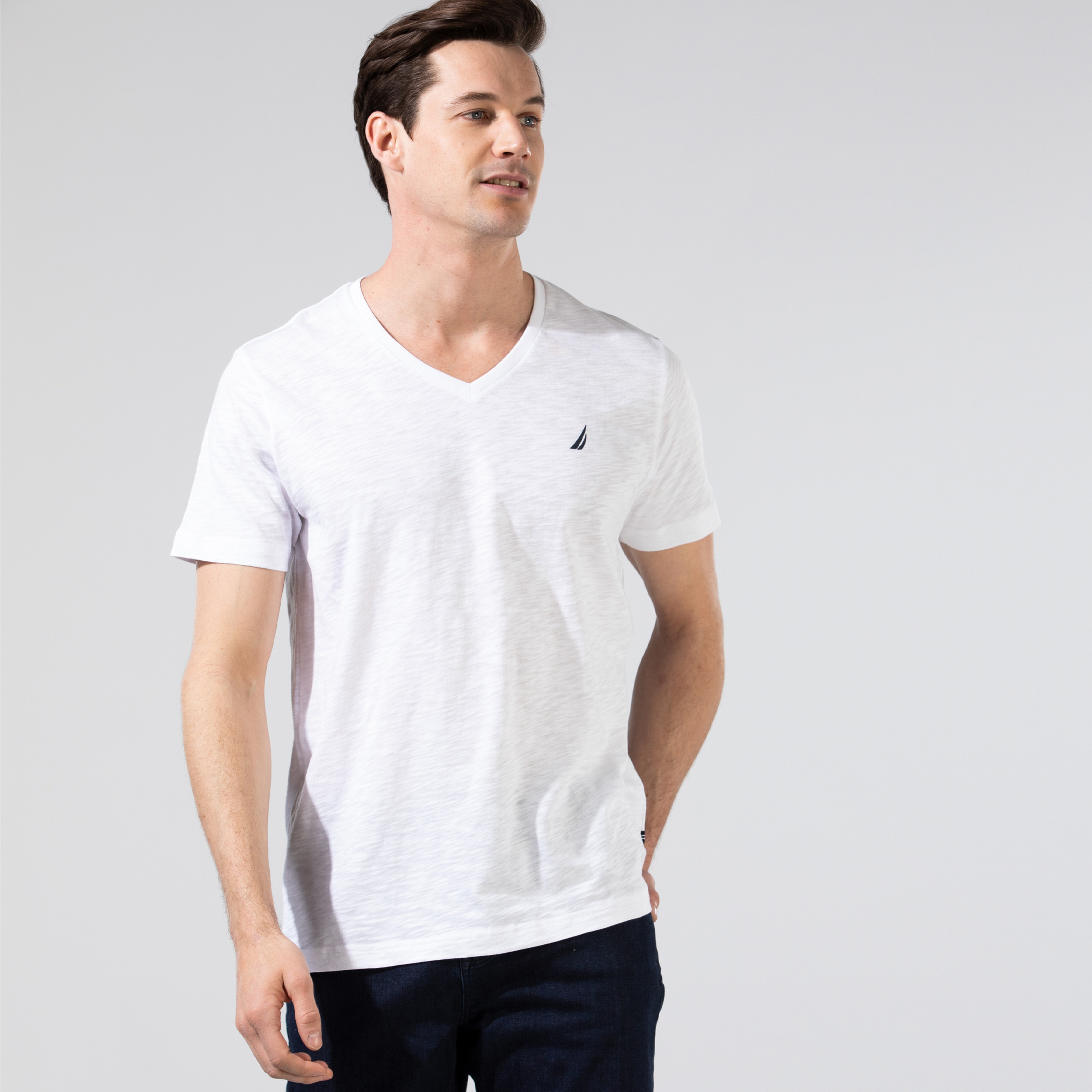 Nautica Erkek Beyaz Standart Fit T-Shirt