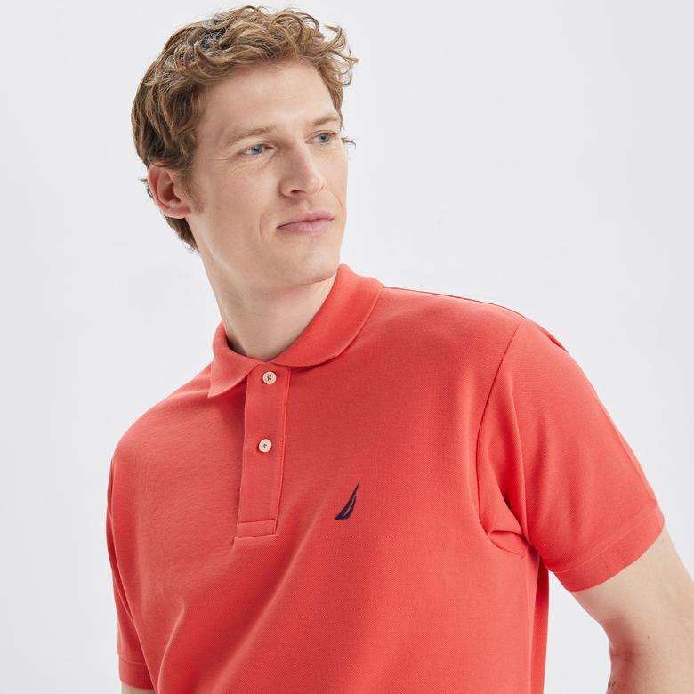 Nautica Erkek Turuncu Classic Fit Kısa Kollu Polo Yaka T-Shirt