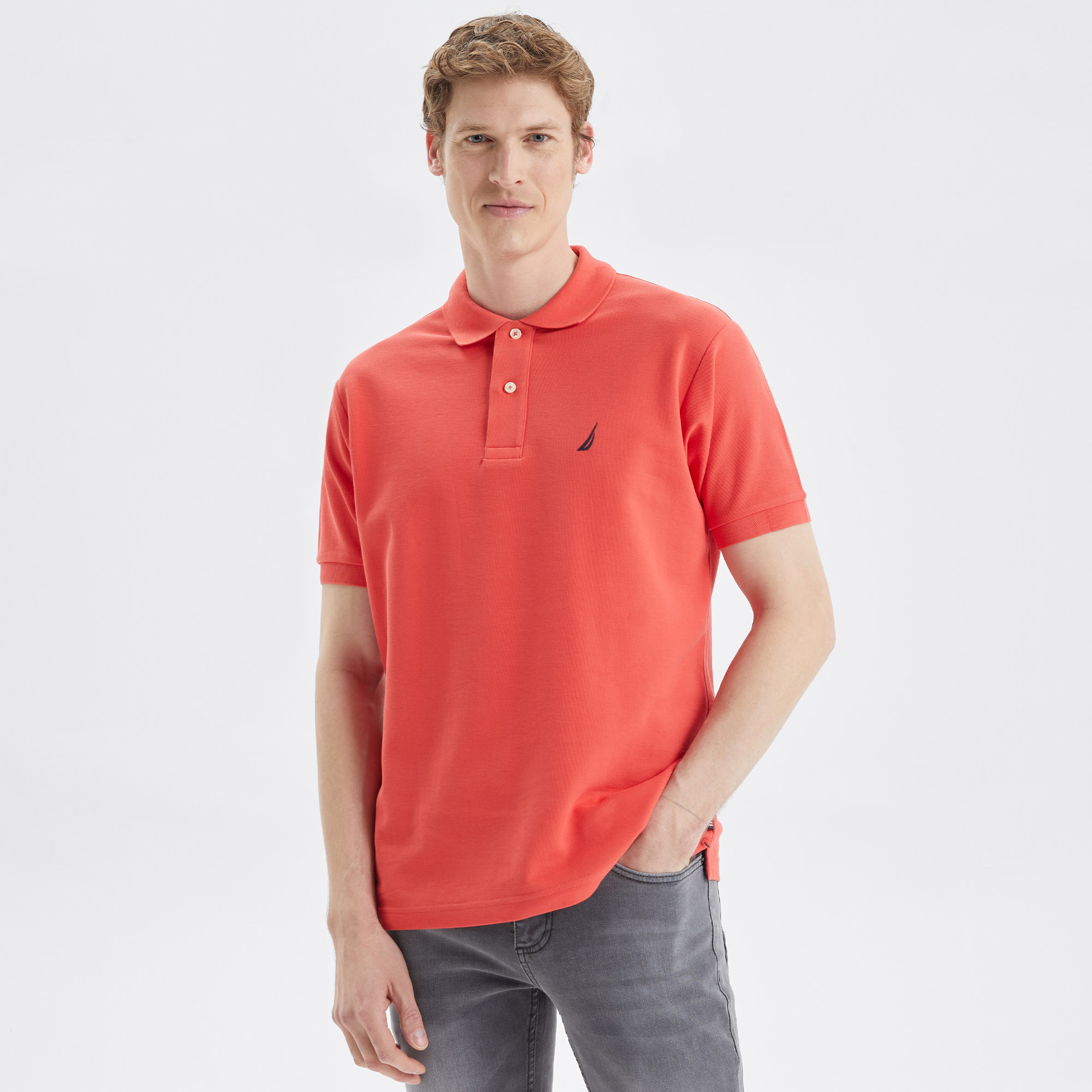 Nautica Erkek Turuncu Classic Fit Kısa Kollu Polo Yaka T-Shirt