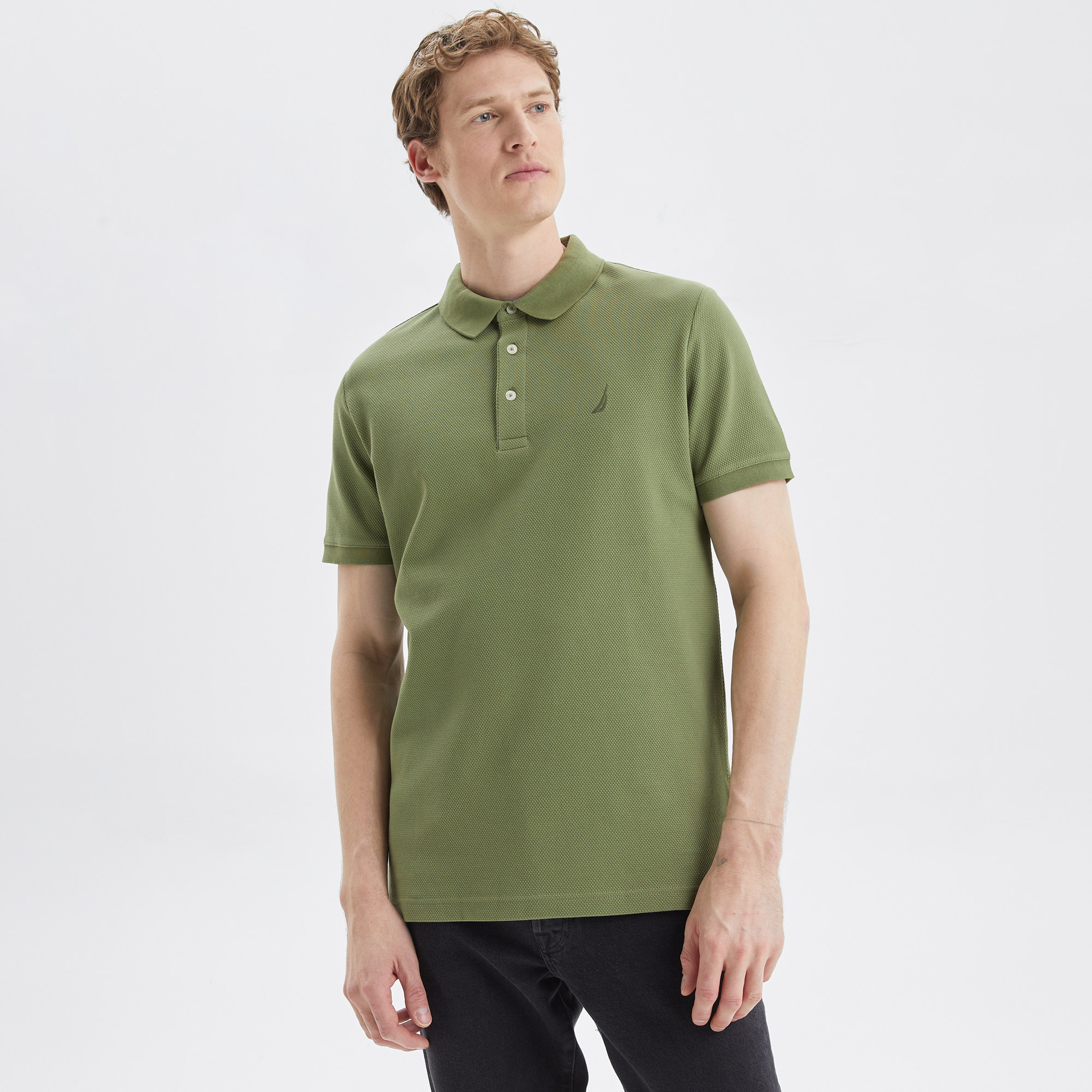 Nautica Erkek Yeşil Slim Fit Kısa Kollu Polo