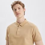 Nautica Erkek Bej Slim Fit Kısa Kollu Polo Yaka T-Shirt