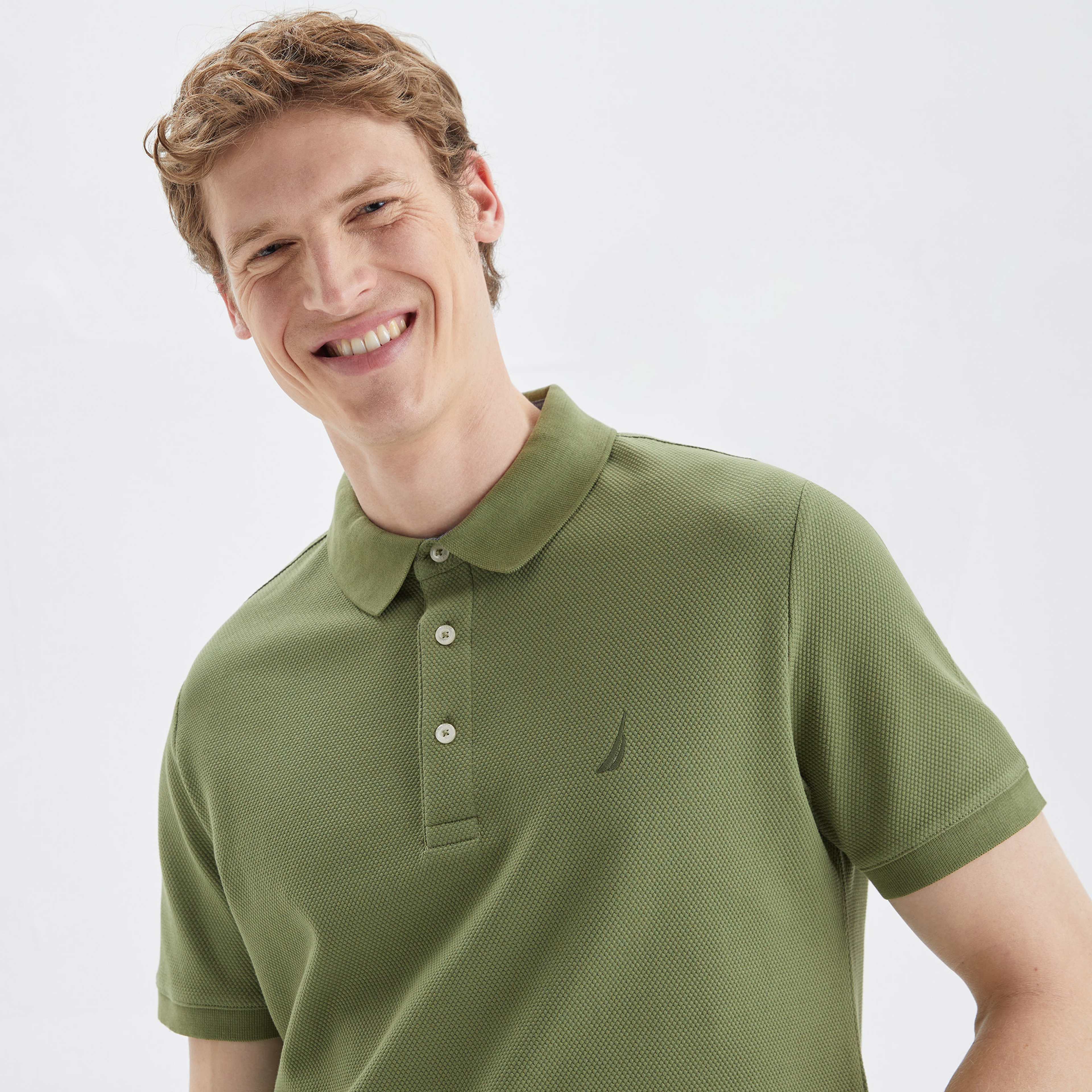Nautica Erkek Yeşil Slim Fit Kısa Kollu Polo