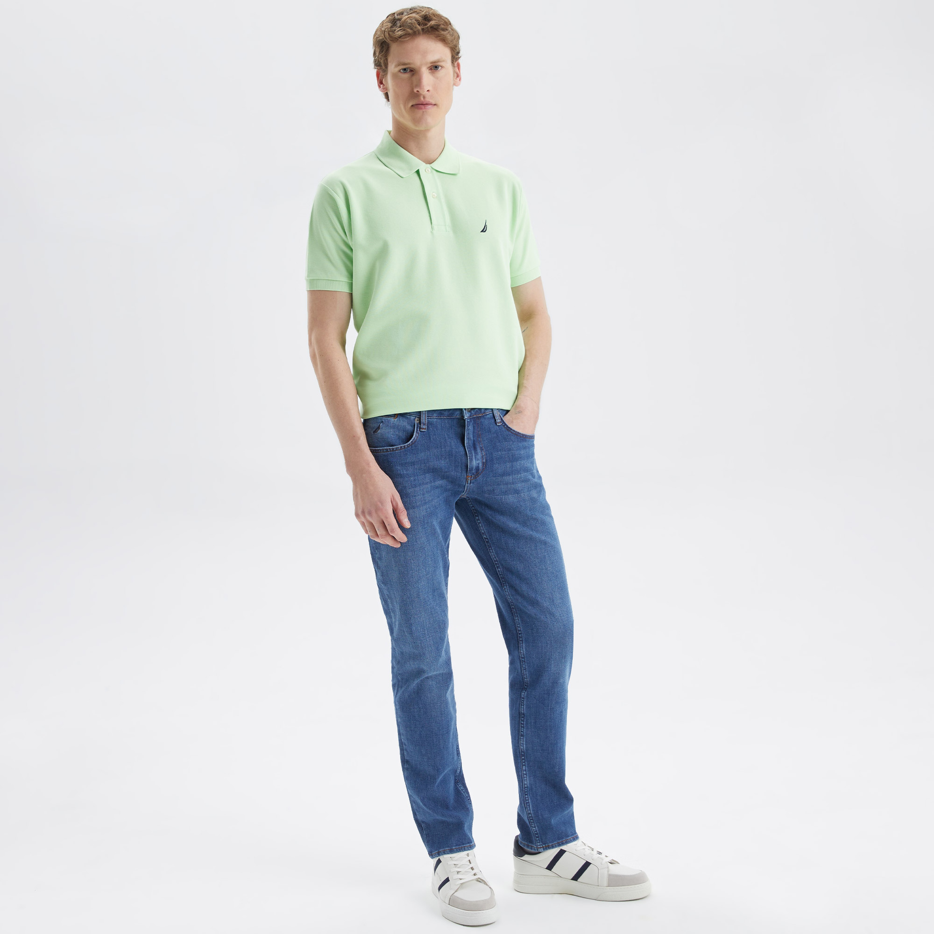 Nautica Erkek Yeşil Classic Fit Kısa Kollu Polo Yaka T-Shirt