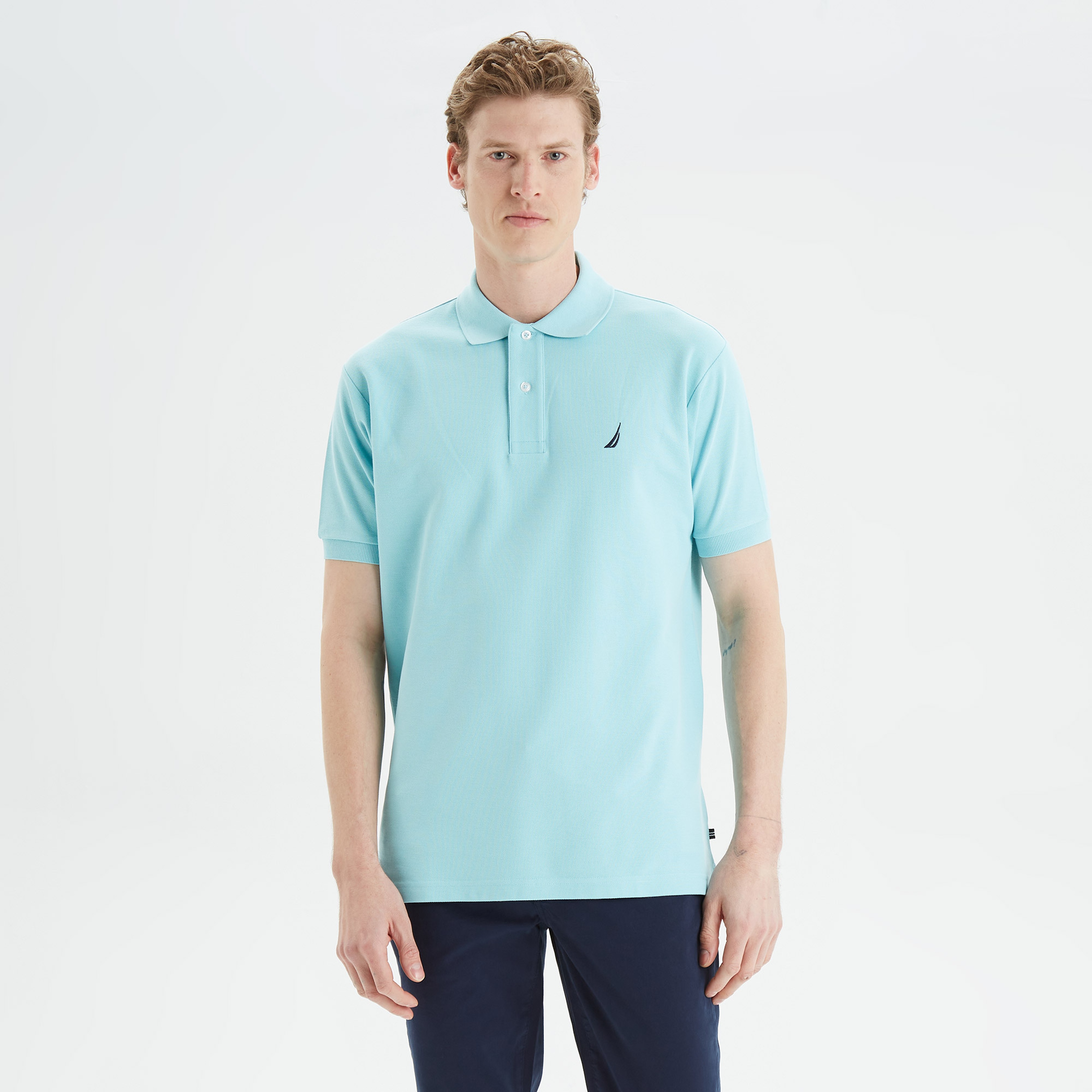 Nautica Erkek Mavi Classic Fit Polo Yaka T-Shirt
