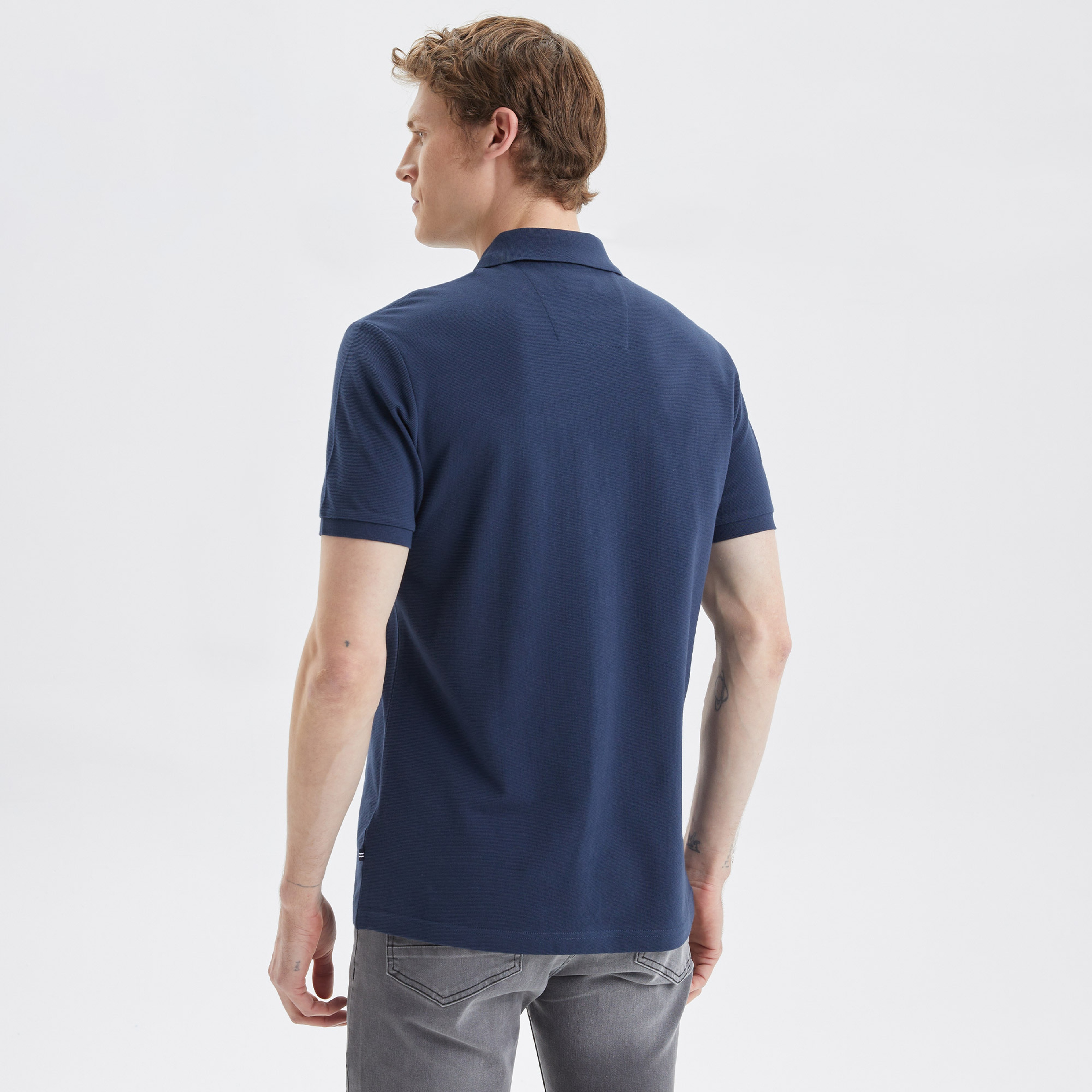 Nautica Erkek Lacivert Slim Fit Kısa Kollu Polo