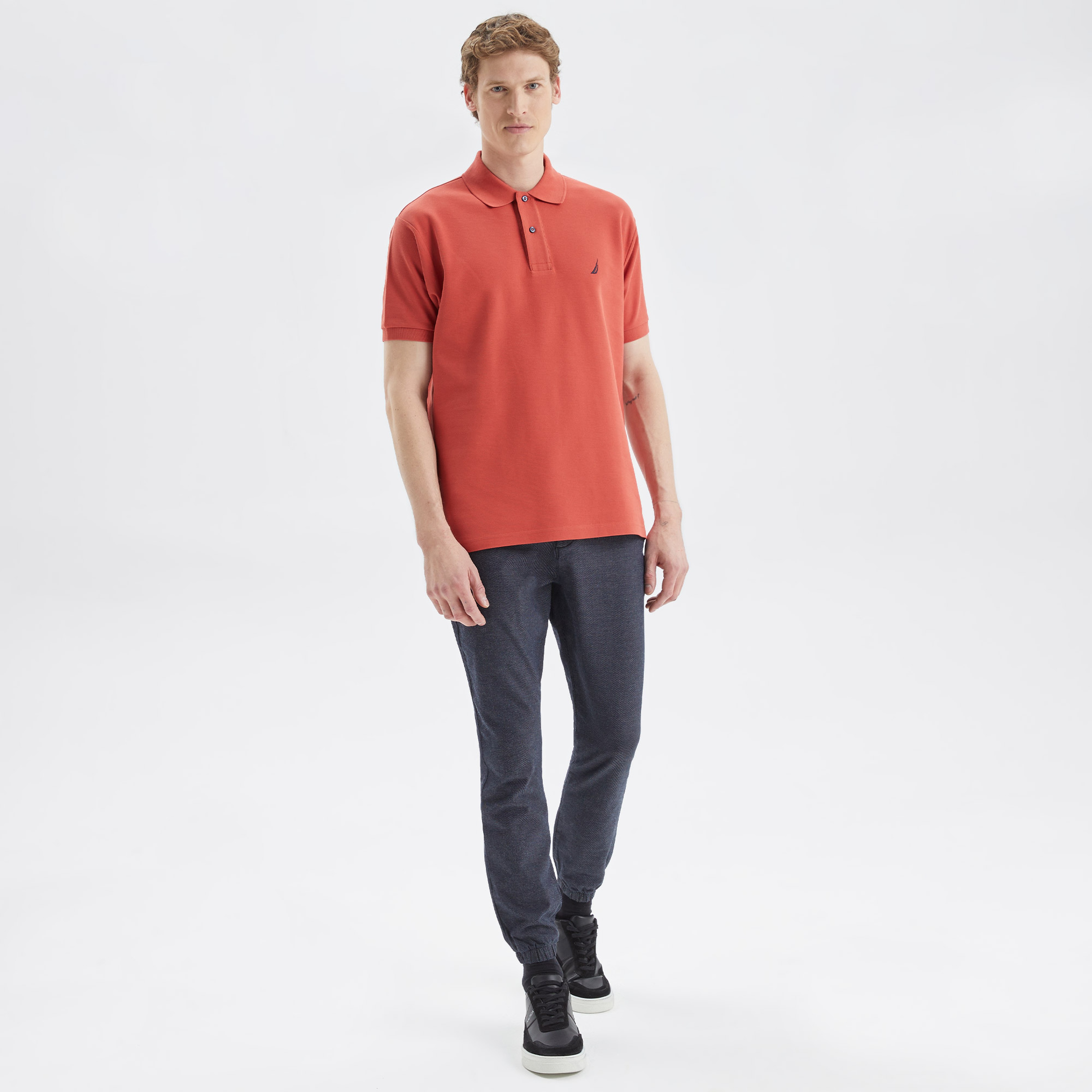 Nautica Erkek Kırmızı Classic Fit Kısa Kollu Polo Yaka T-Shirt