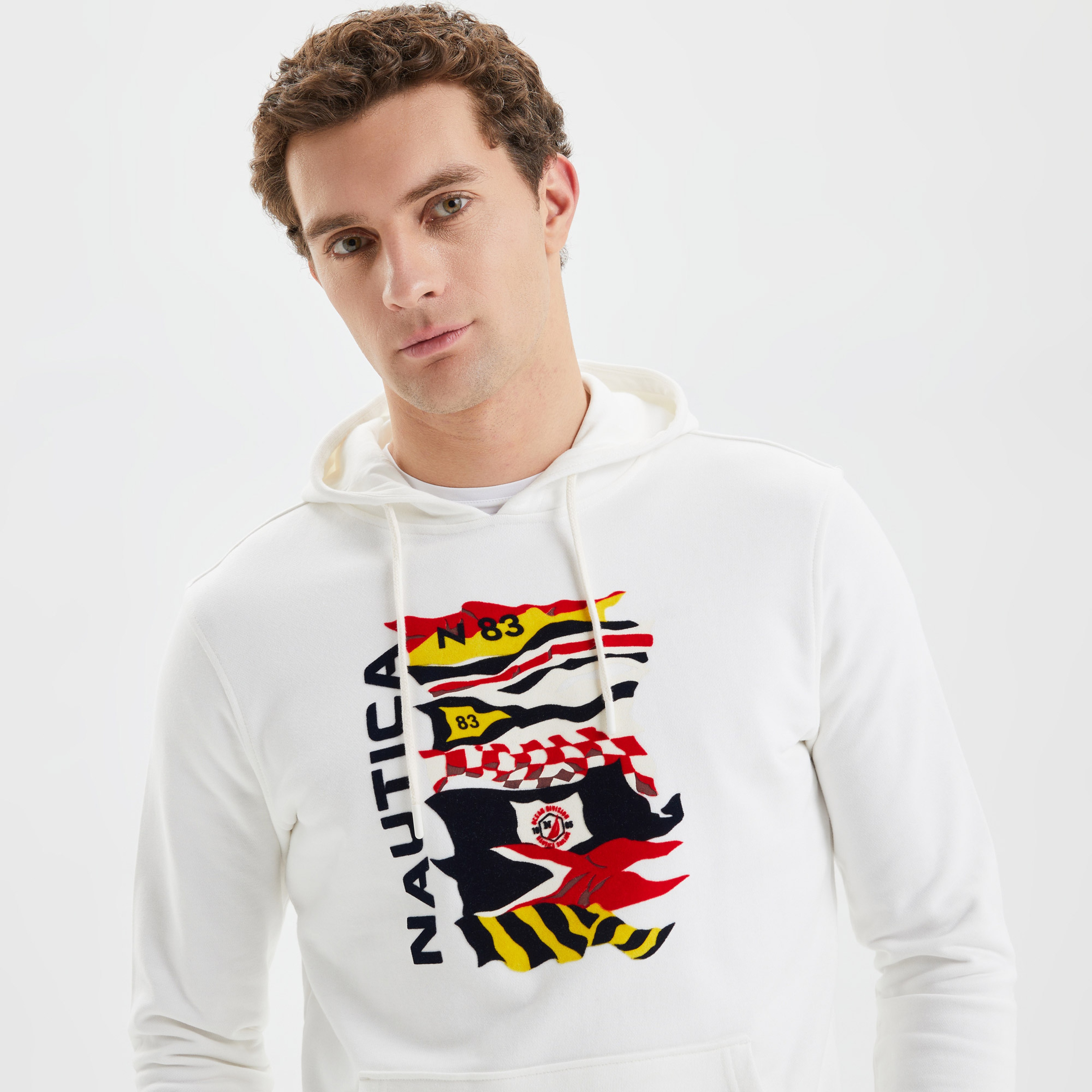 NAUTICA ERKEK BEYAZ STANDART FIT SWEATSHIRT