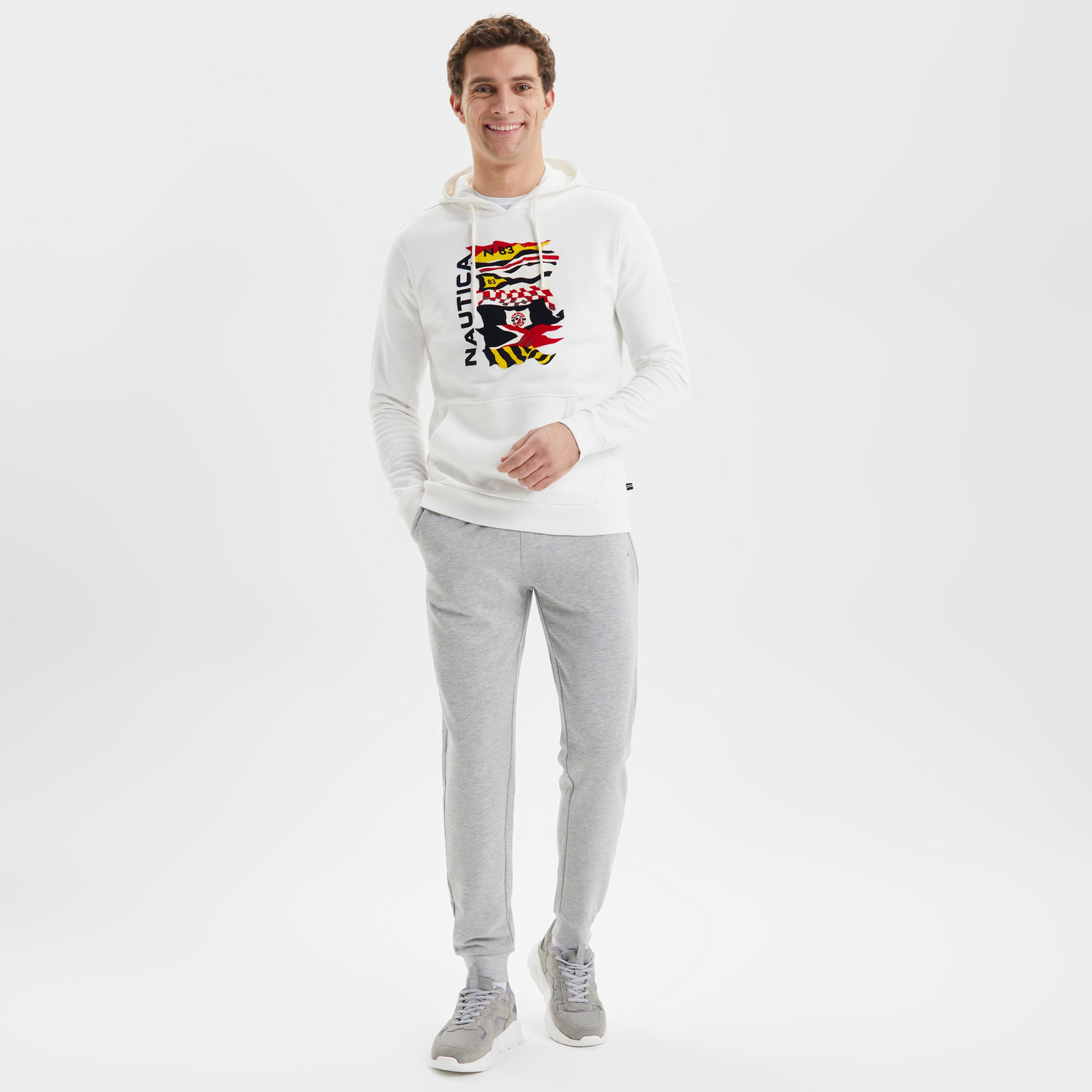 NAUTICA ERKEK BEYAZ STANDART FIT SWEATSHIRT