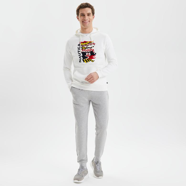 NAUTICA ERKEK BEYAZ STANDART FIT SWEATSHIRT