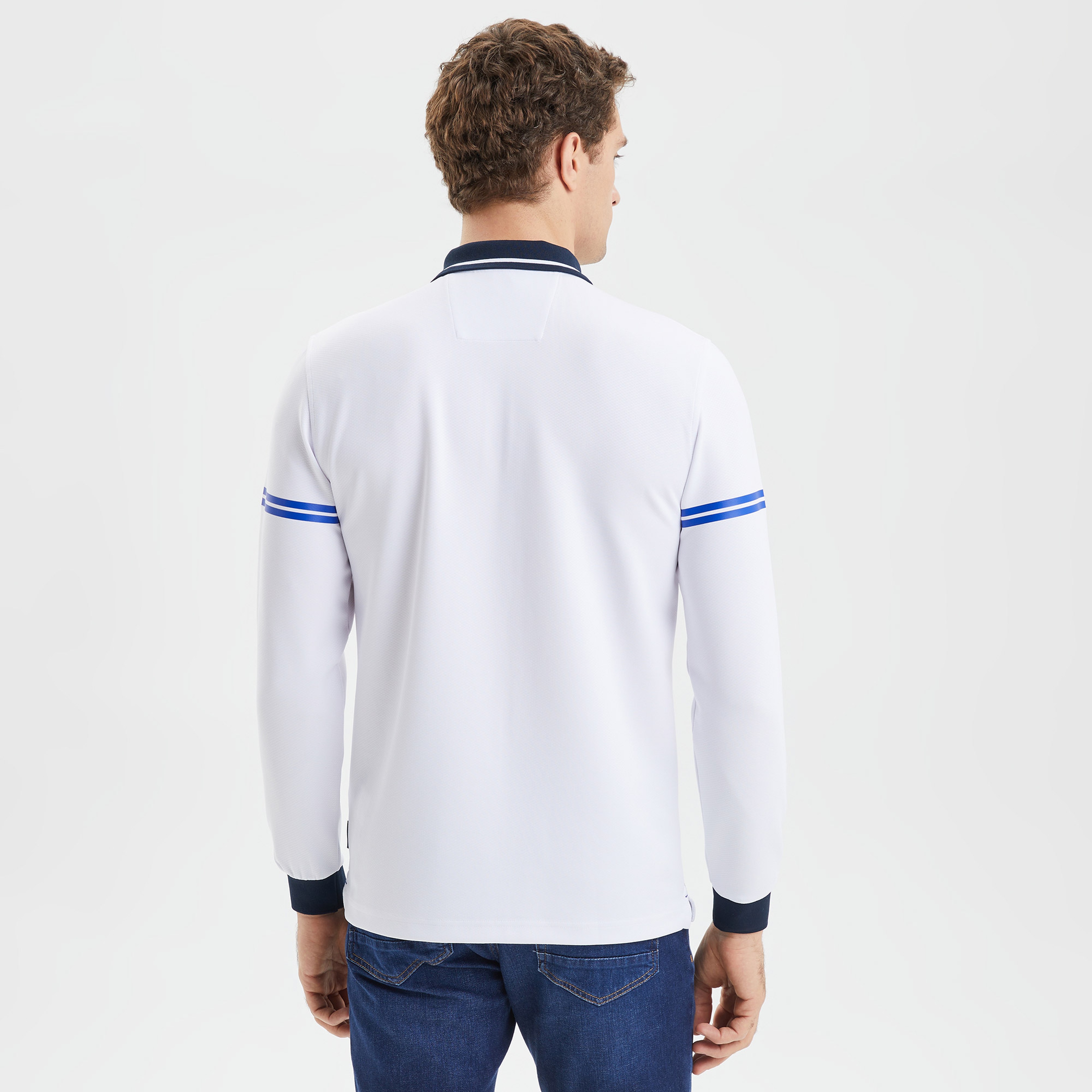 NAUTICA ERKEK BEYAZ UZUN KOLLU CLASSIC FIT UZUN KOLLU POLO