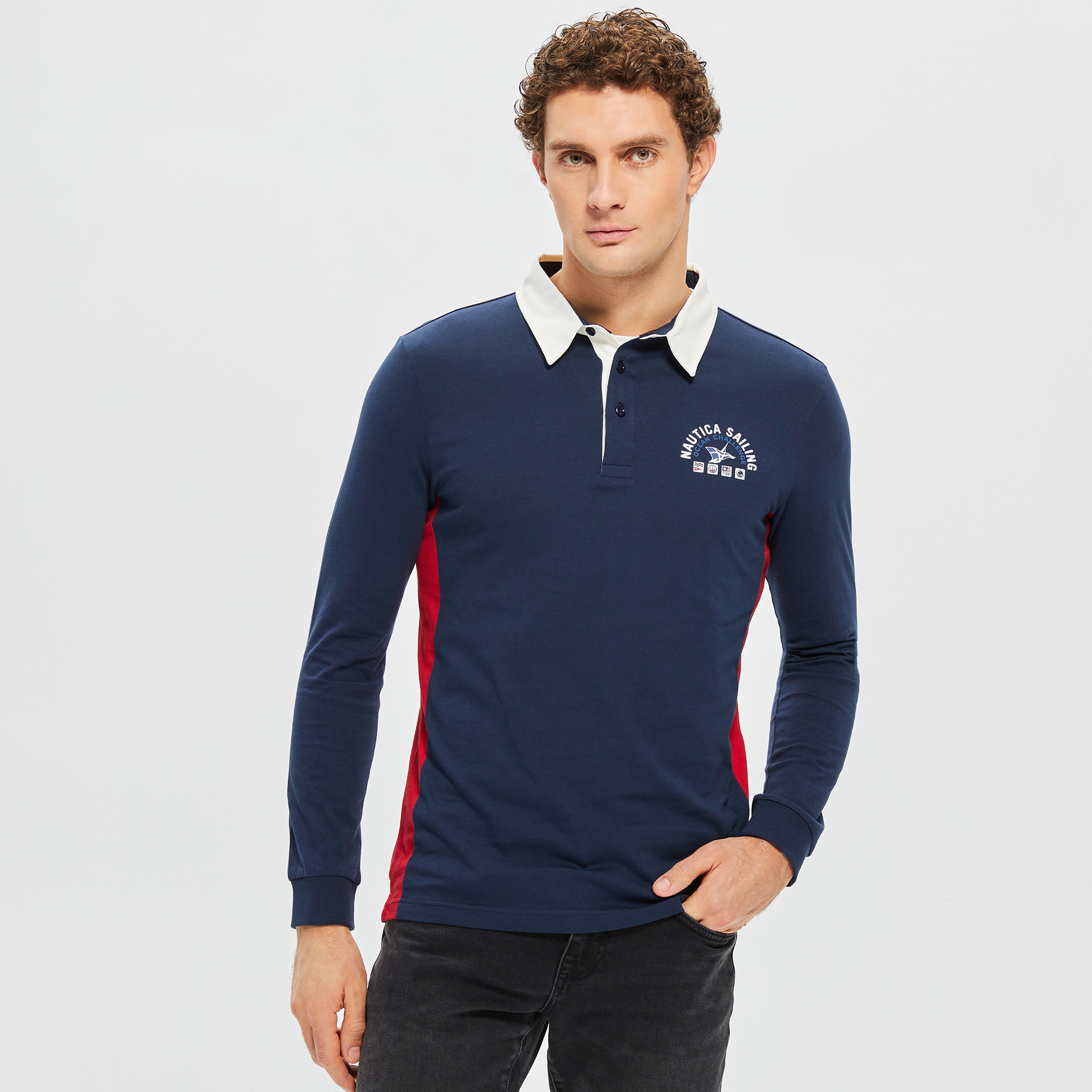 NAUTICA ERKEK LACİVERT UZUN KOLLU CLASSIC FIT UZUN KOLLU POLO