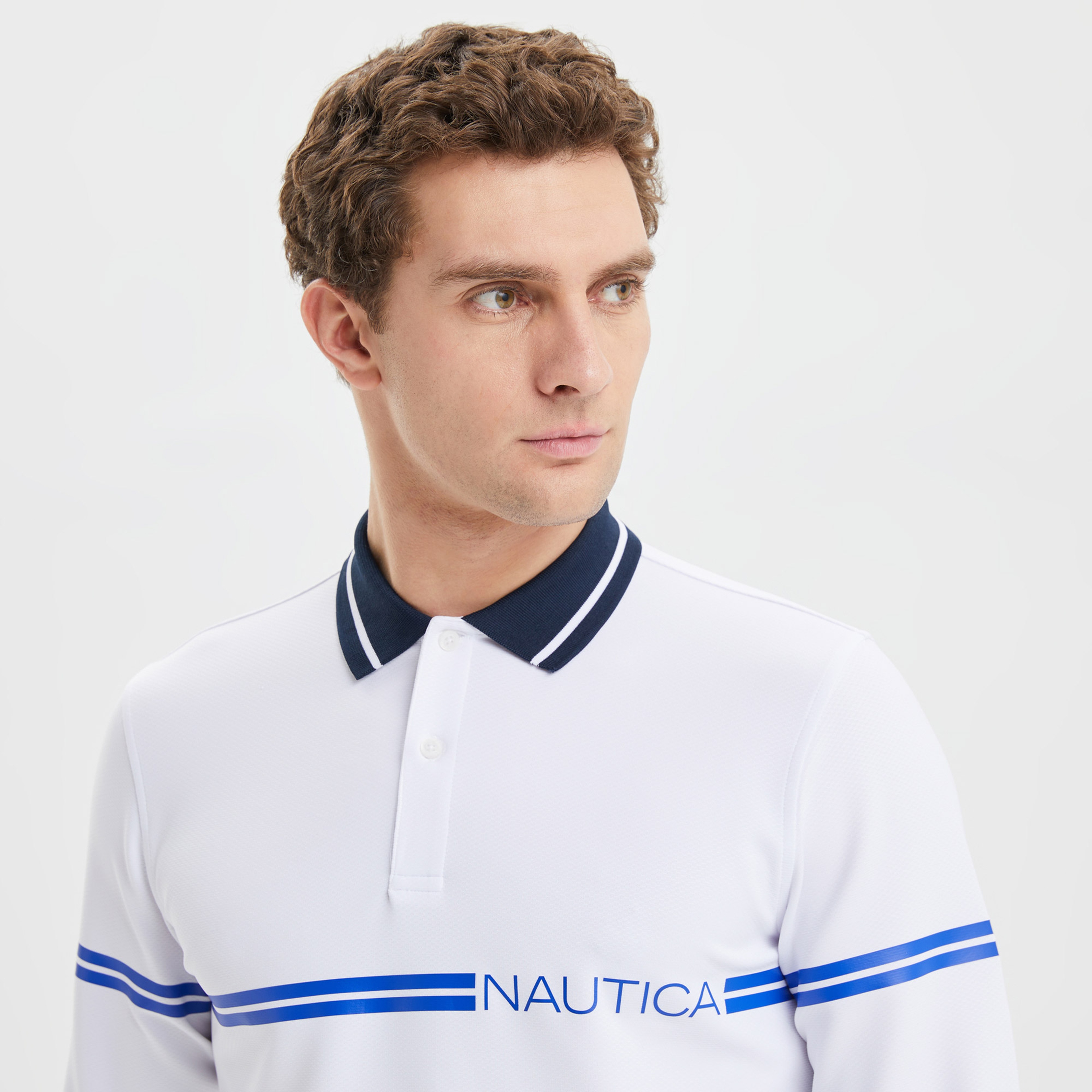 NAUTICA ERKEK BEYAZ UZUN KOLLU CLASSIC FIT UZUN KOLLU POLO