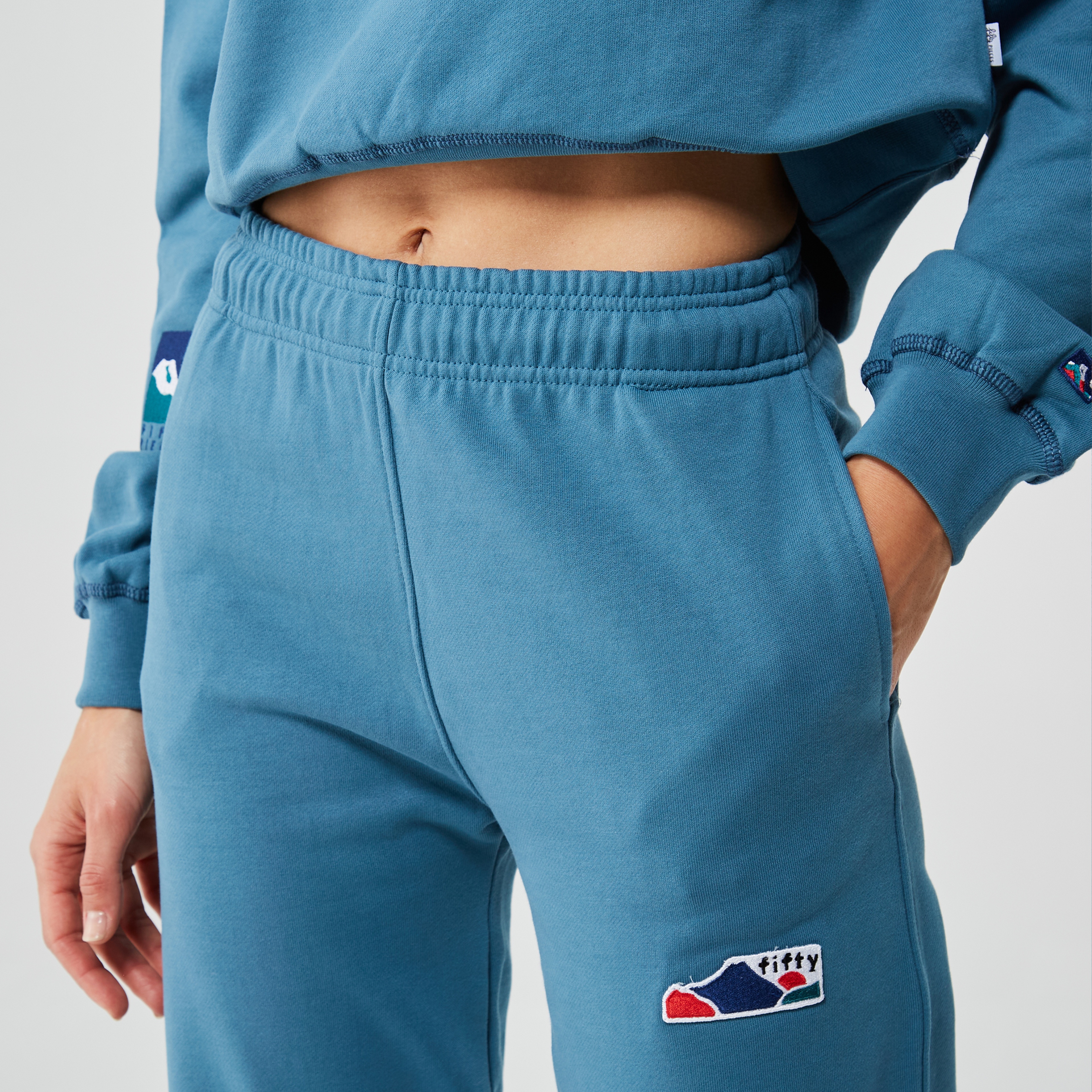 Fifty Pieces Boyfriend Fit Kadın Mavi Eşofman Altı