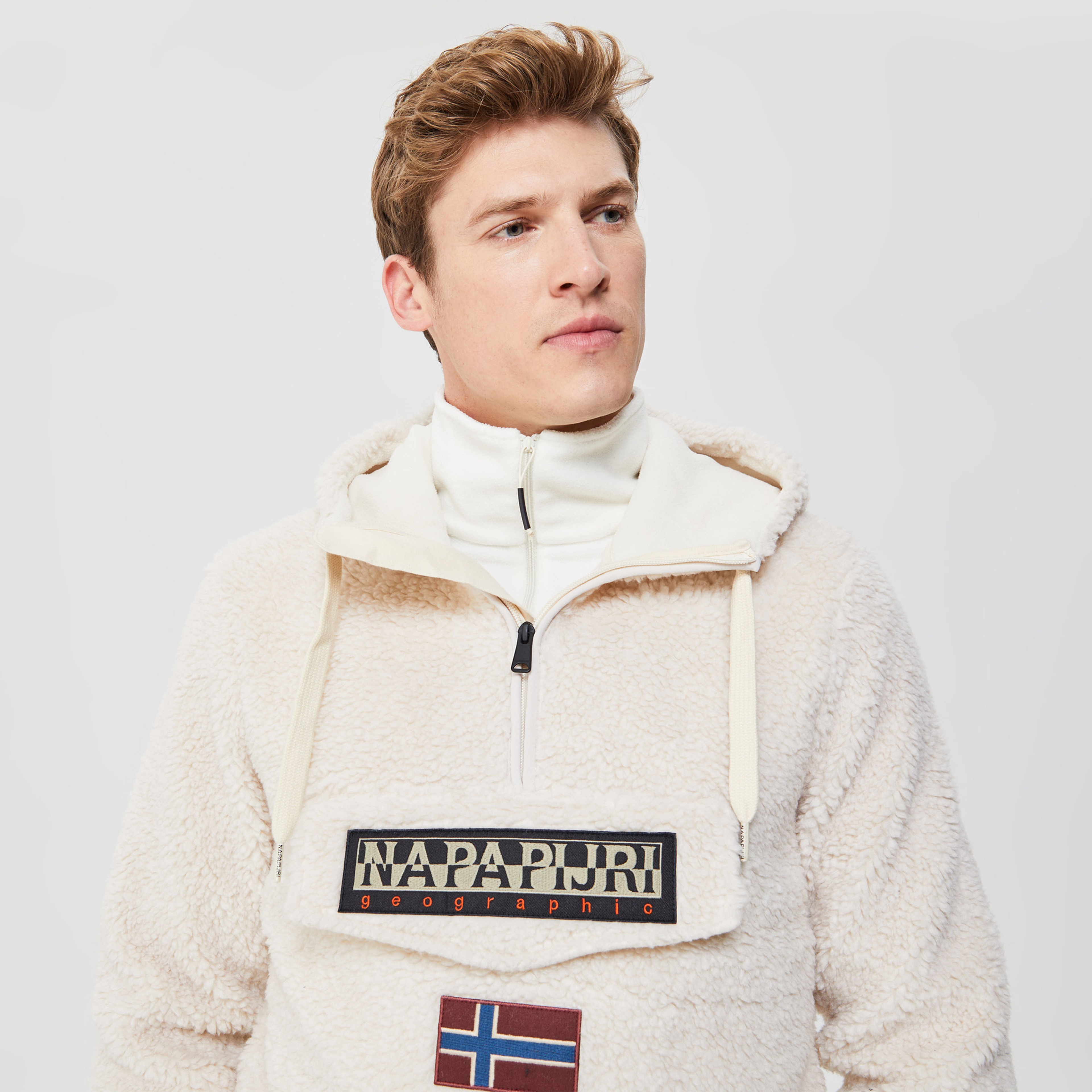 Napapijri T-Burgee Erkek Beyaz Hoodie