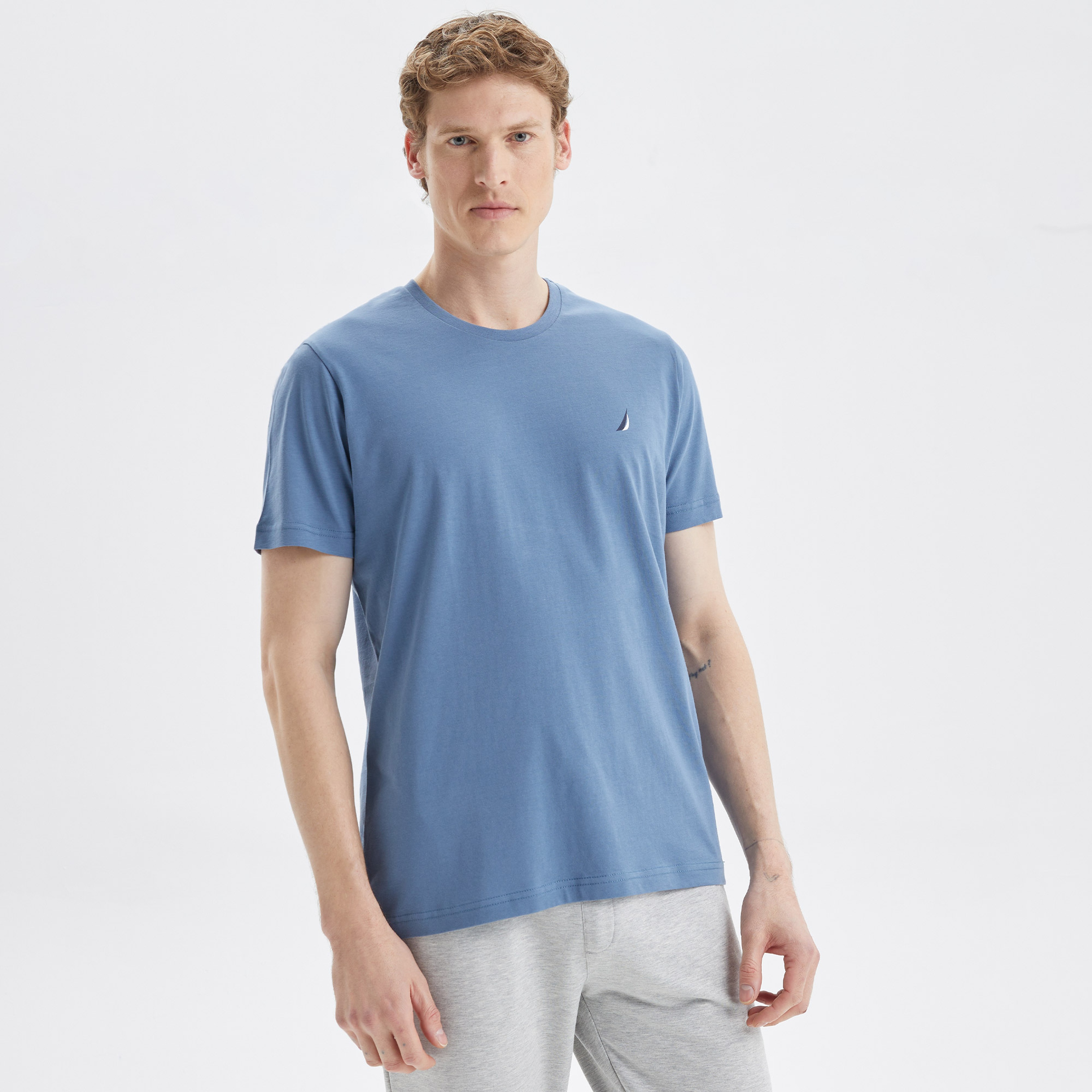 Nautica Erkek Mavi Standart Fit T-Shirt