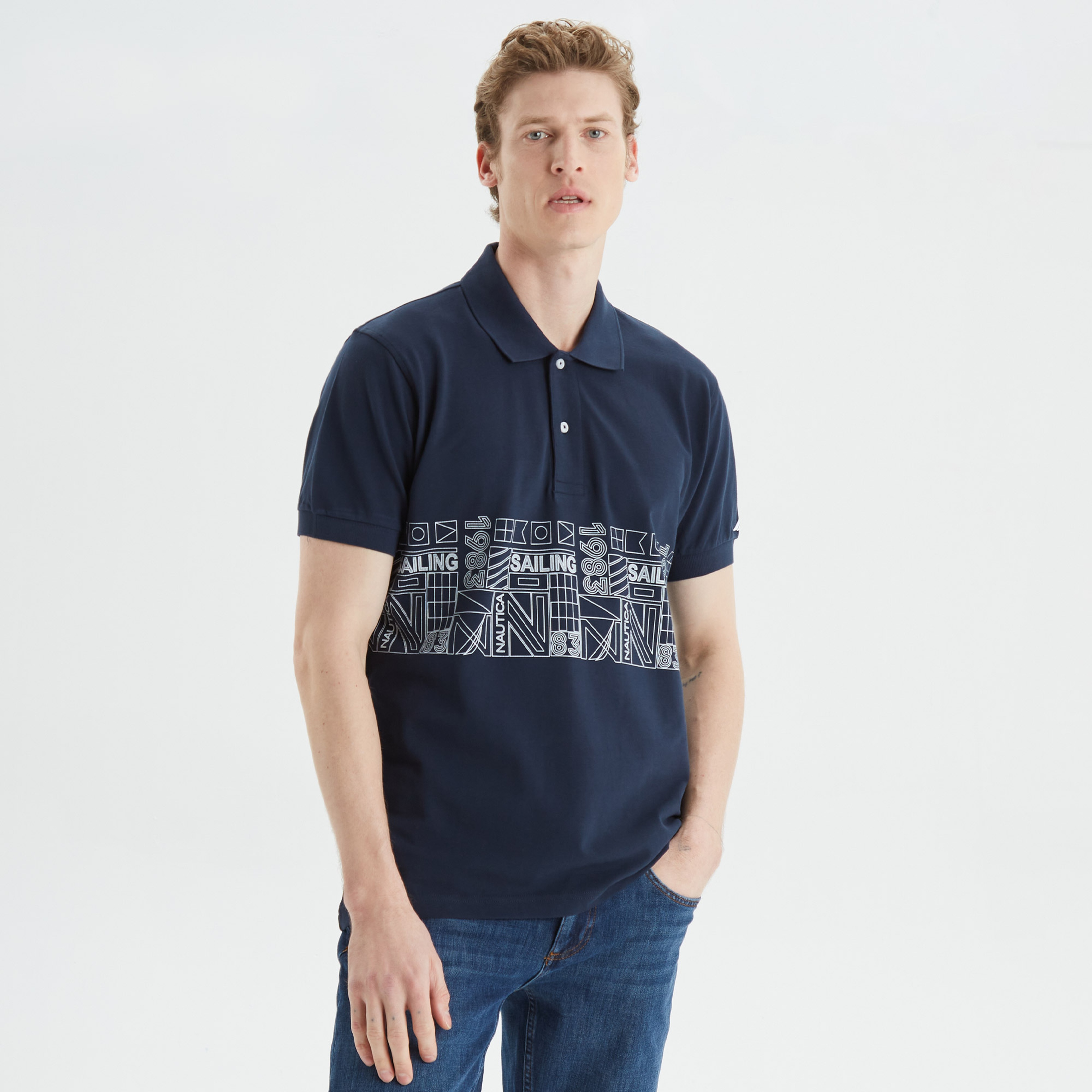 Nautica Erkek Lacivert Classic Fit Kısa Kollu Polo