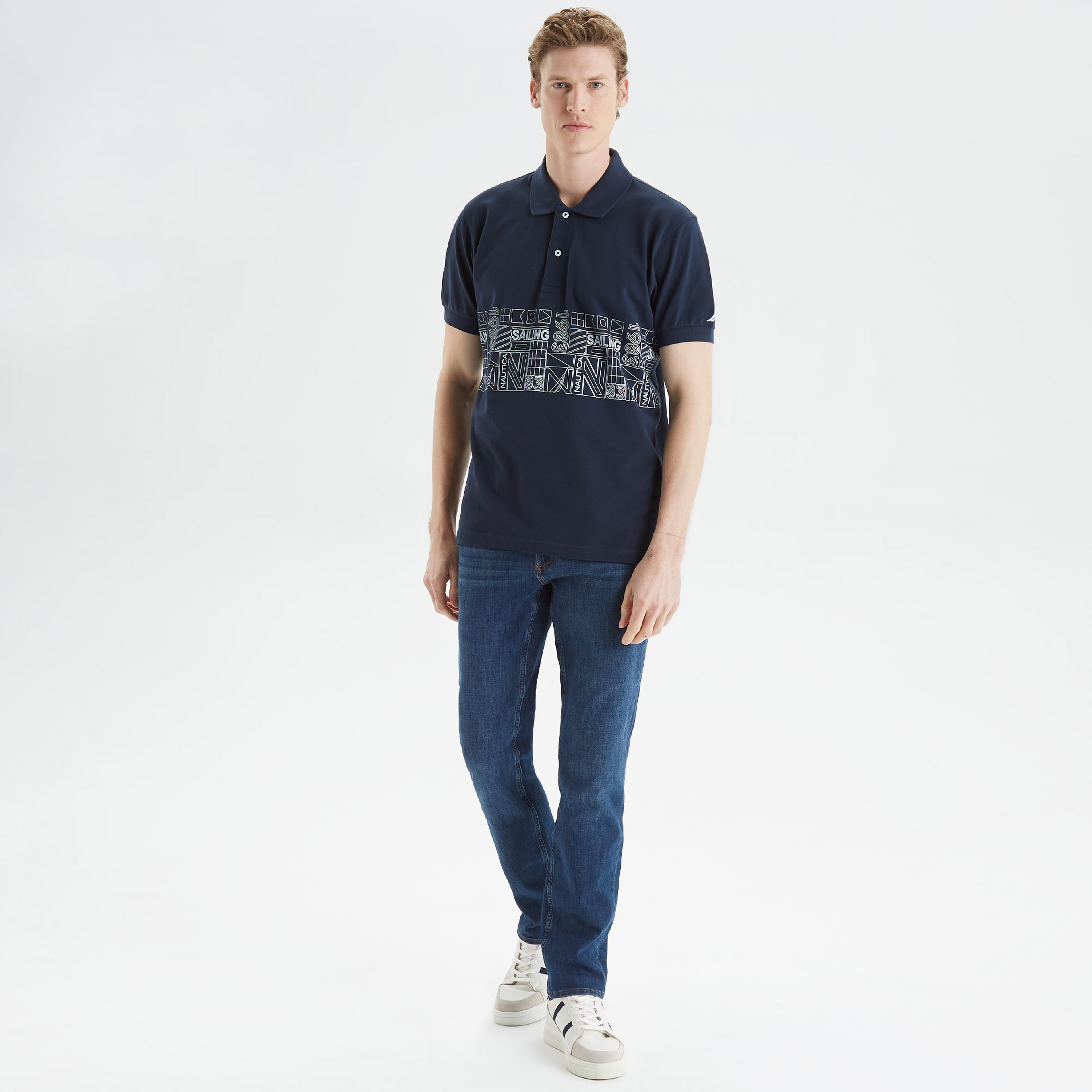 Nautica Erkek Lacivert Classic Fit Kısa Kollu Polo