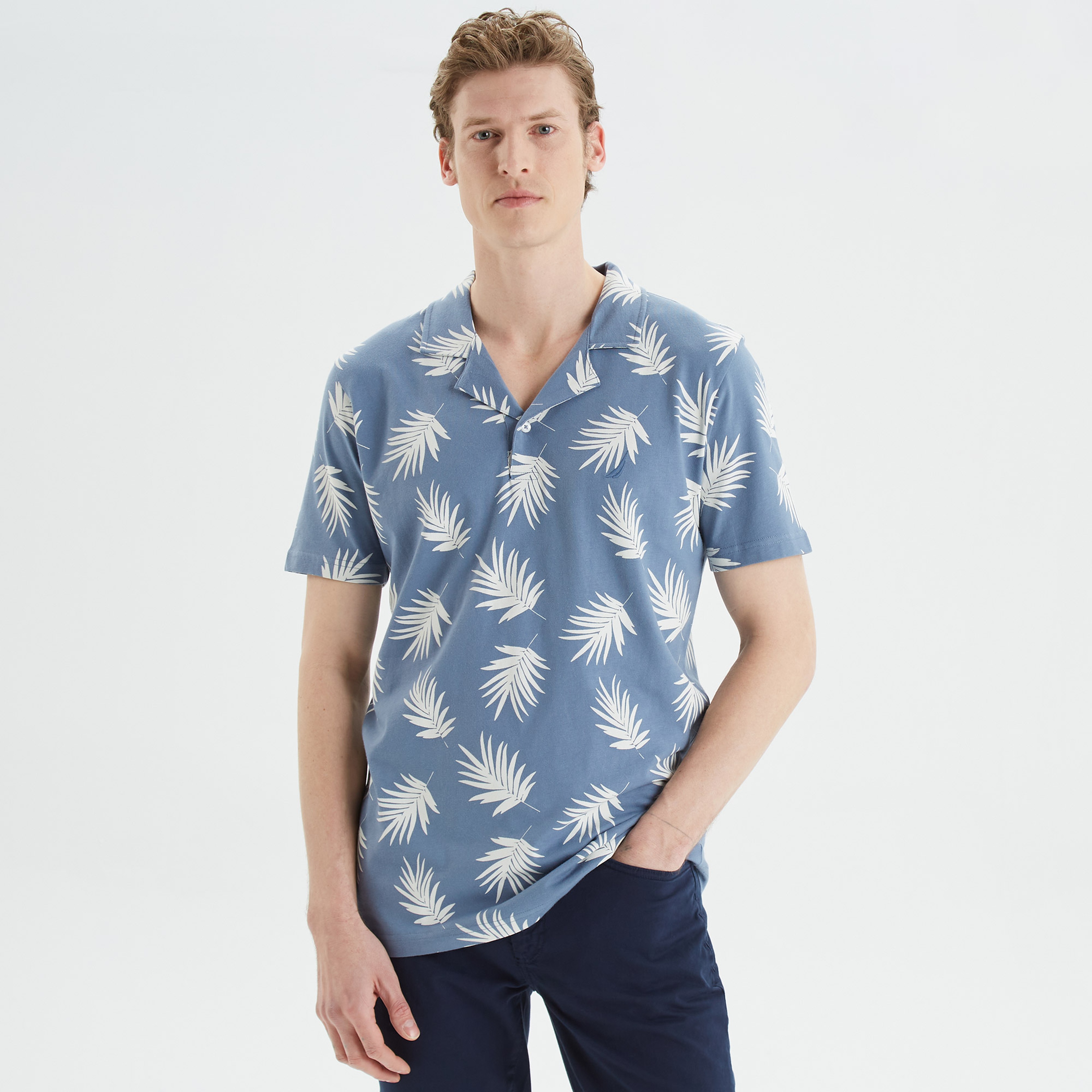 Nautica Erkek Mavi Classic Fit Kısa Kollu Polo