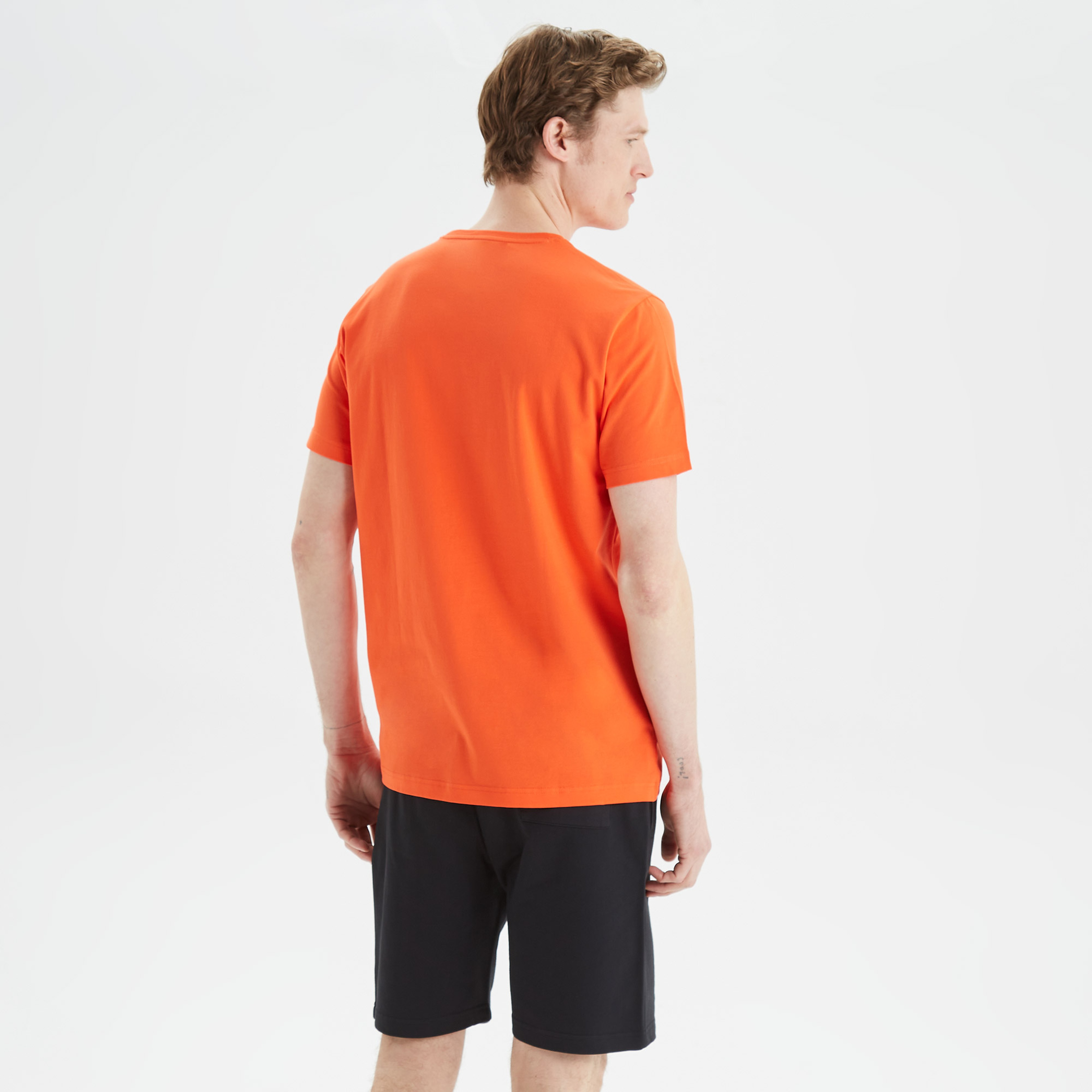 Nautica Erkek Turuncu Standart Fit Baskılı T-Shirt