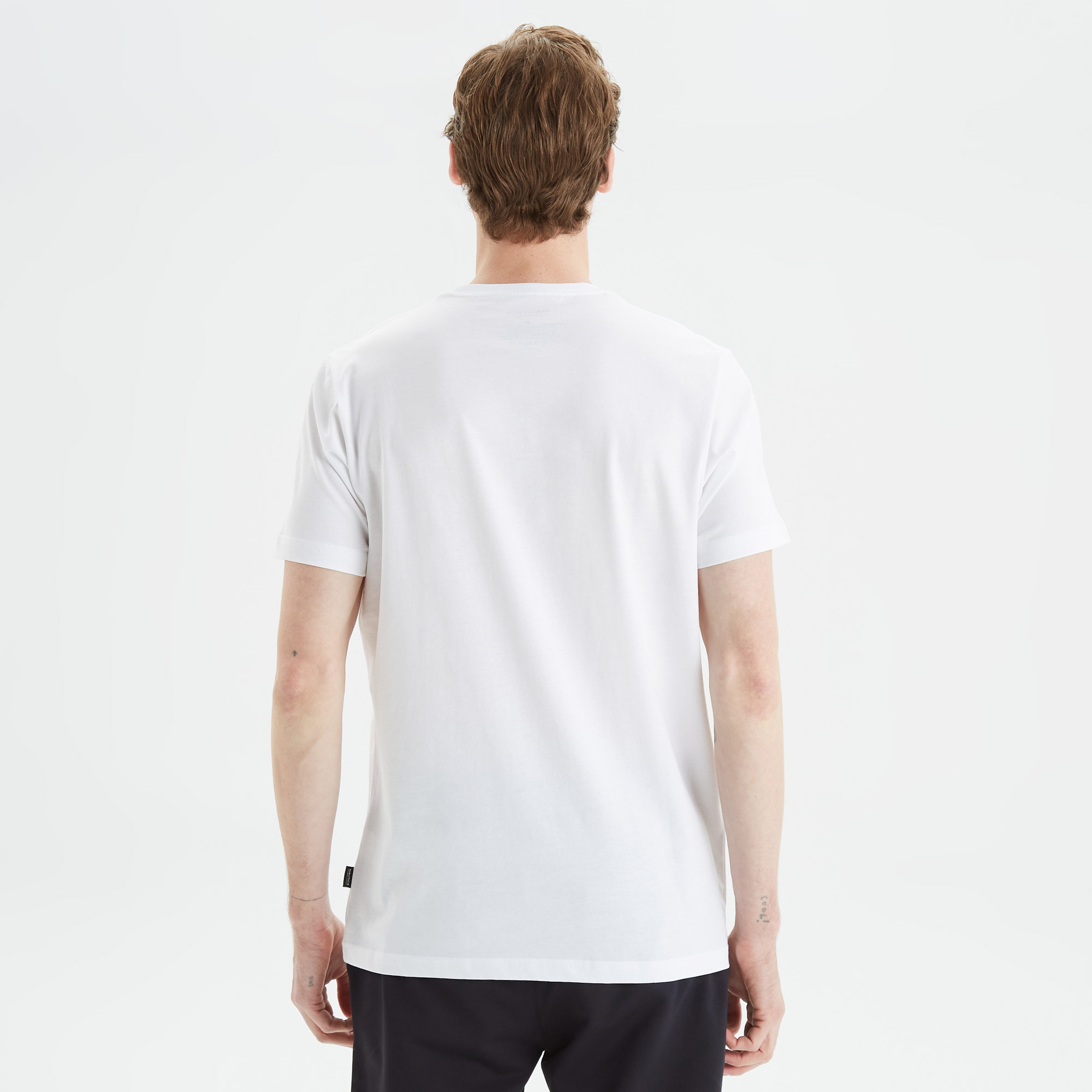 Nautica Erkek Beyaz Standart Fit Baskılı T-Shirt