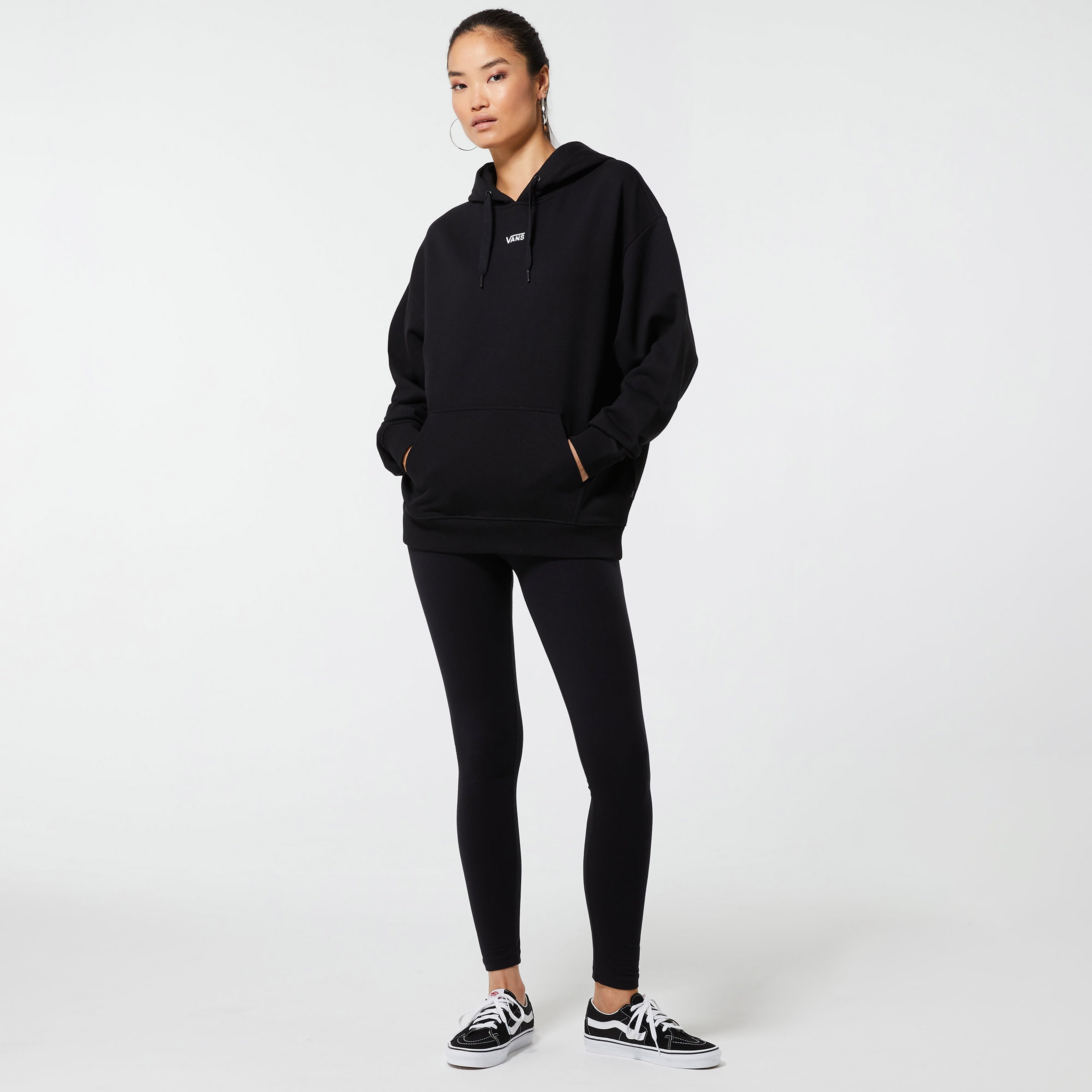 Vans Flying V Os Ft Ls Hoodie Kadın Siyah Sweatshirt