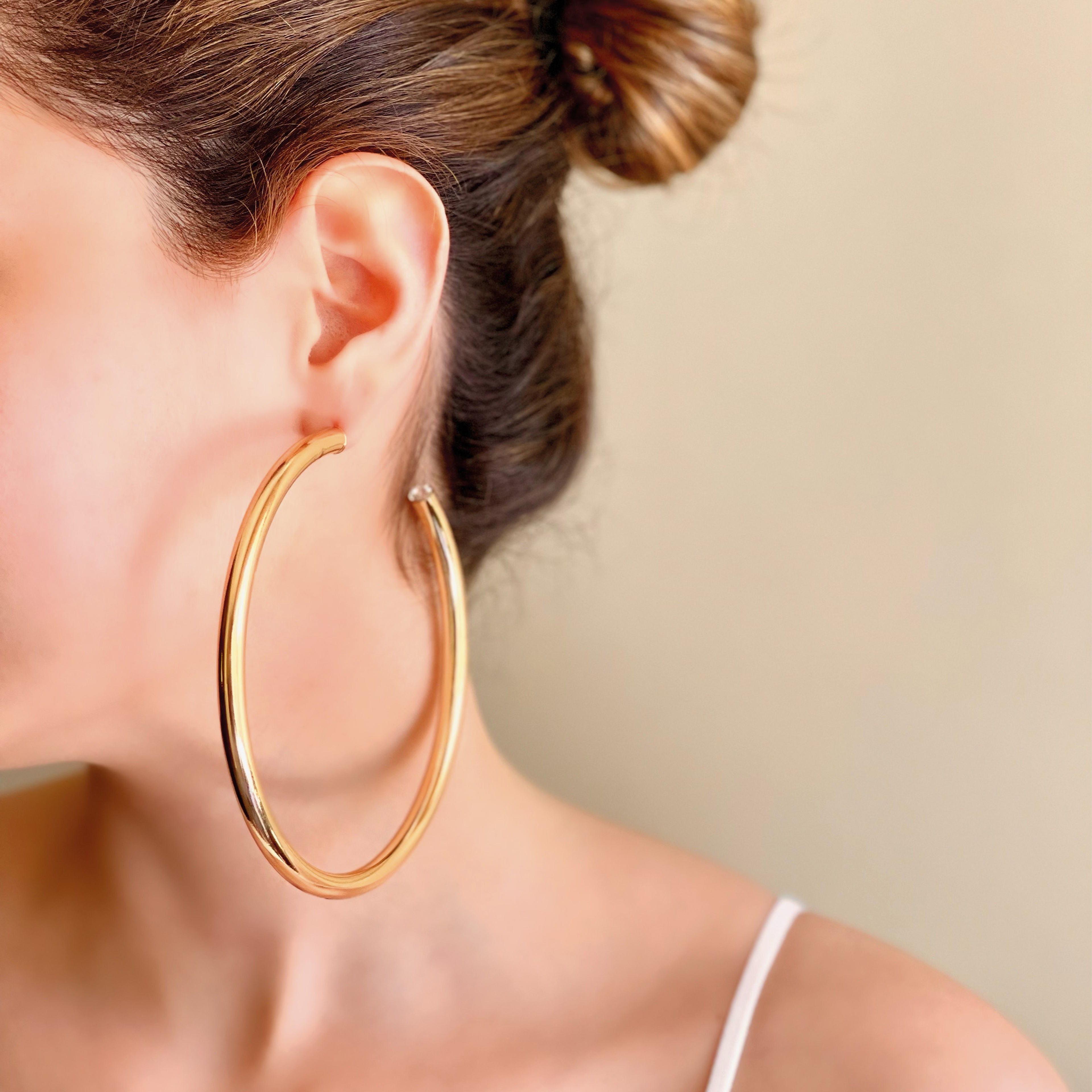 Ninon Mega Hoo Kadın Altın Kaplama Küpe