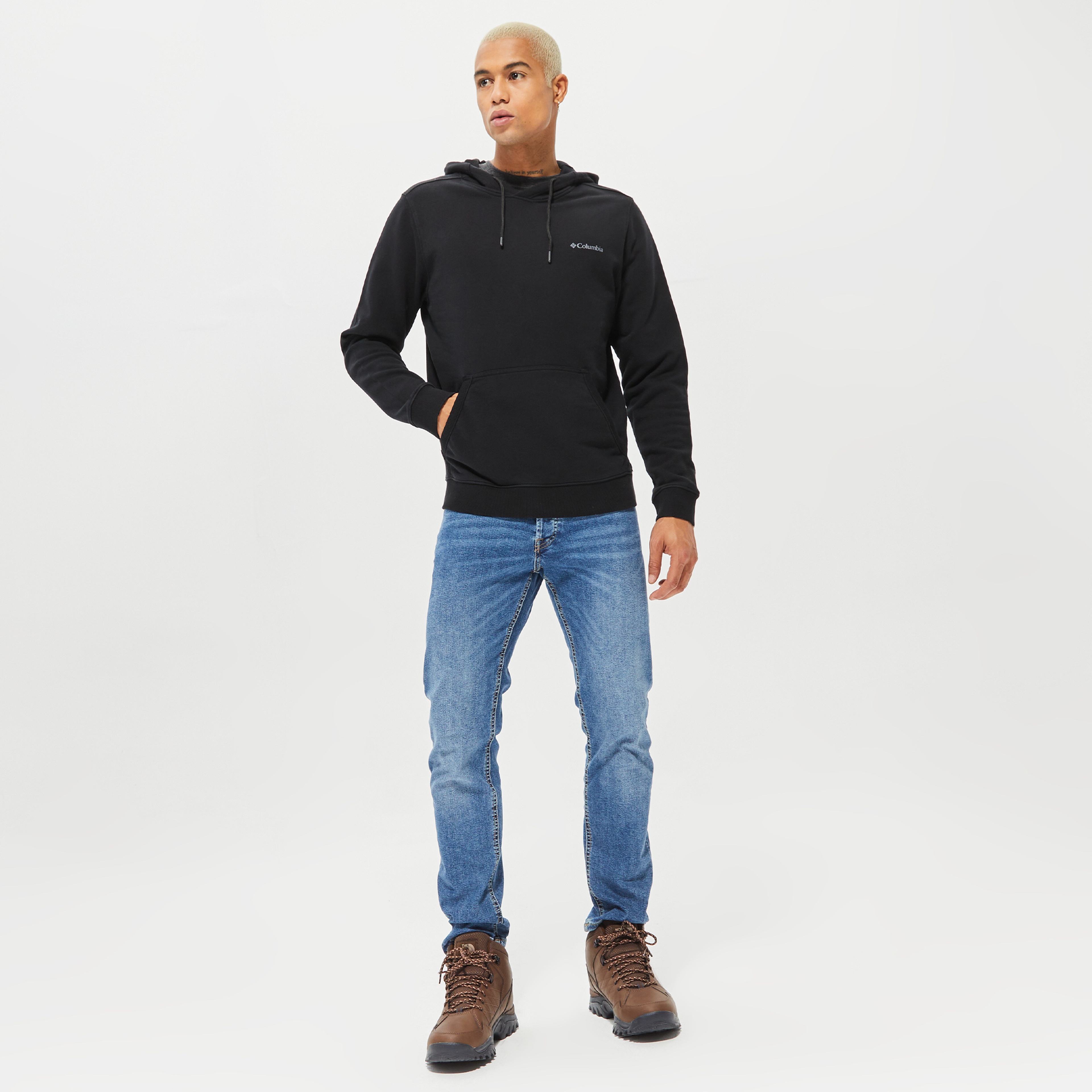 Columbia CSC Basic Sm Logo Erkek Siyah Kapüşonlu Sweatshirt