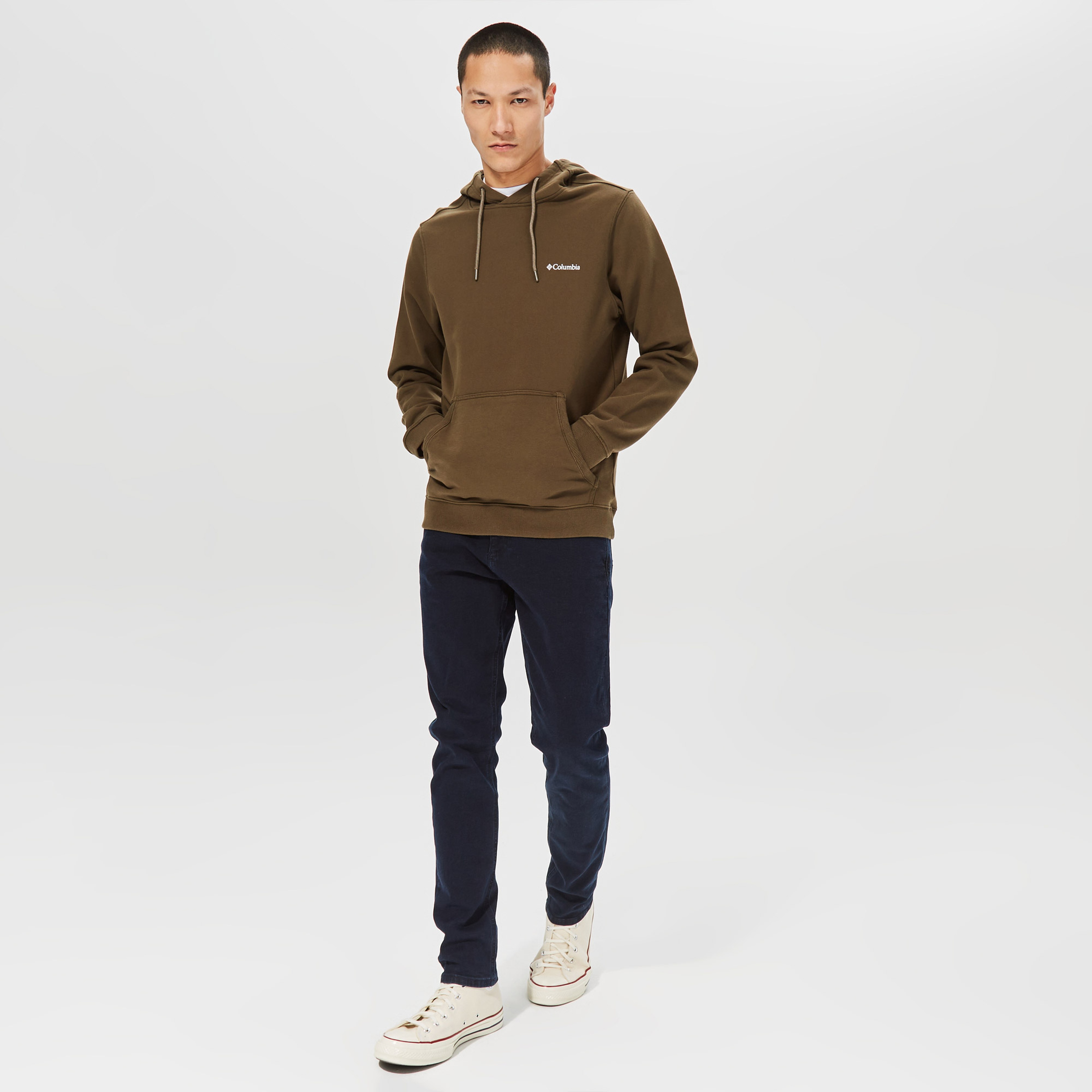 Columbia CSC Basic Sm Logo Erkek Yeşil Kapüşonlu Sweatshirt