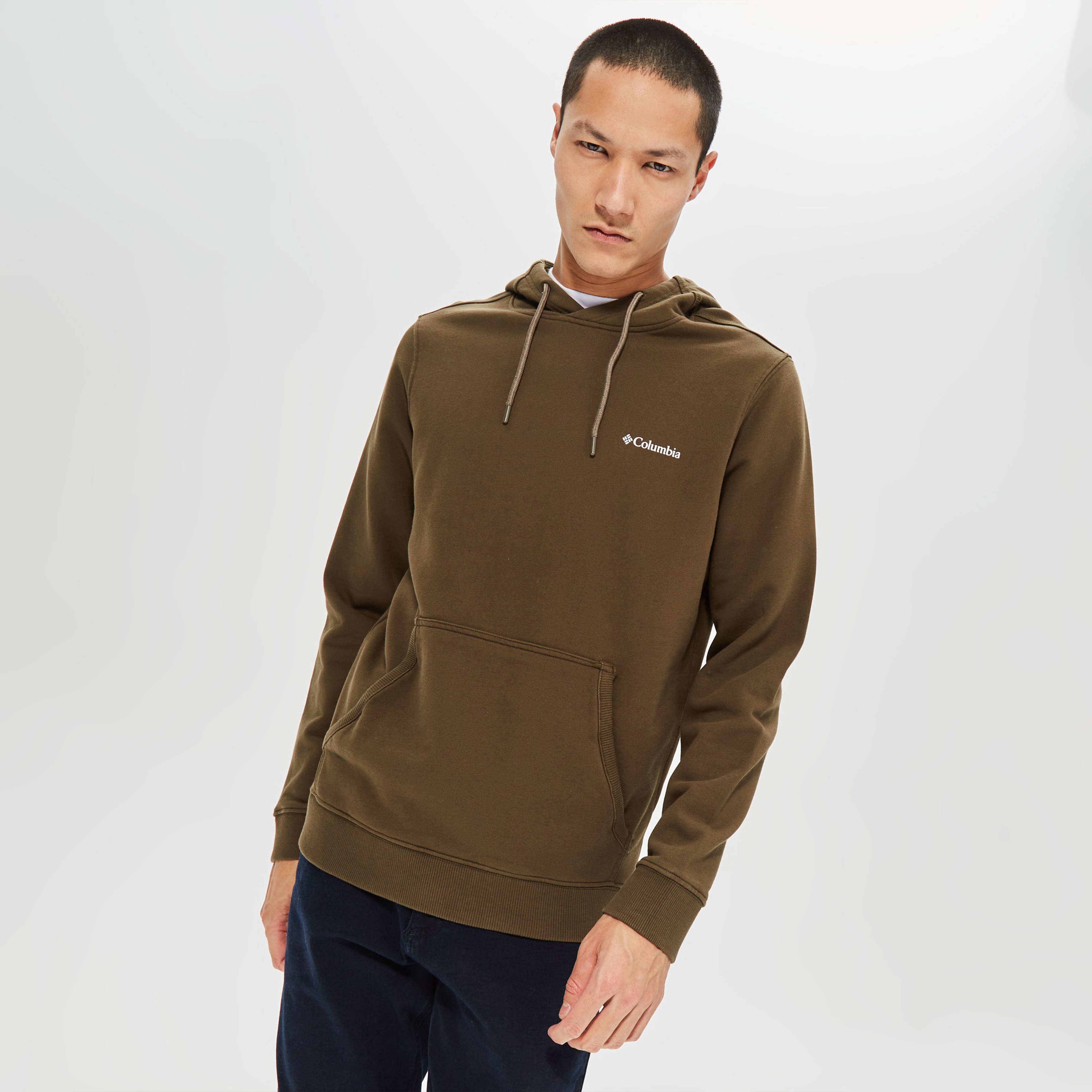 Columbia CSC Basic Sm Logo Erkek Yeşil Kapüşonlu Sweatshirt