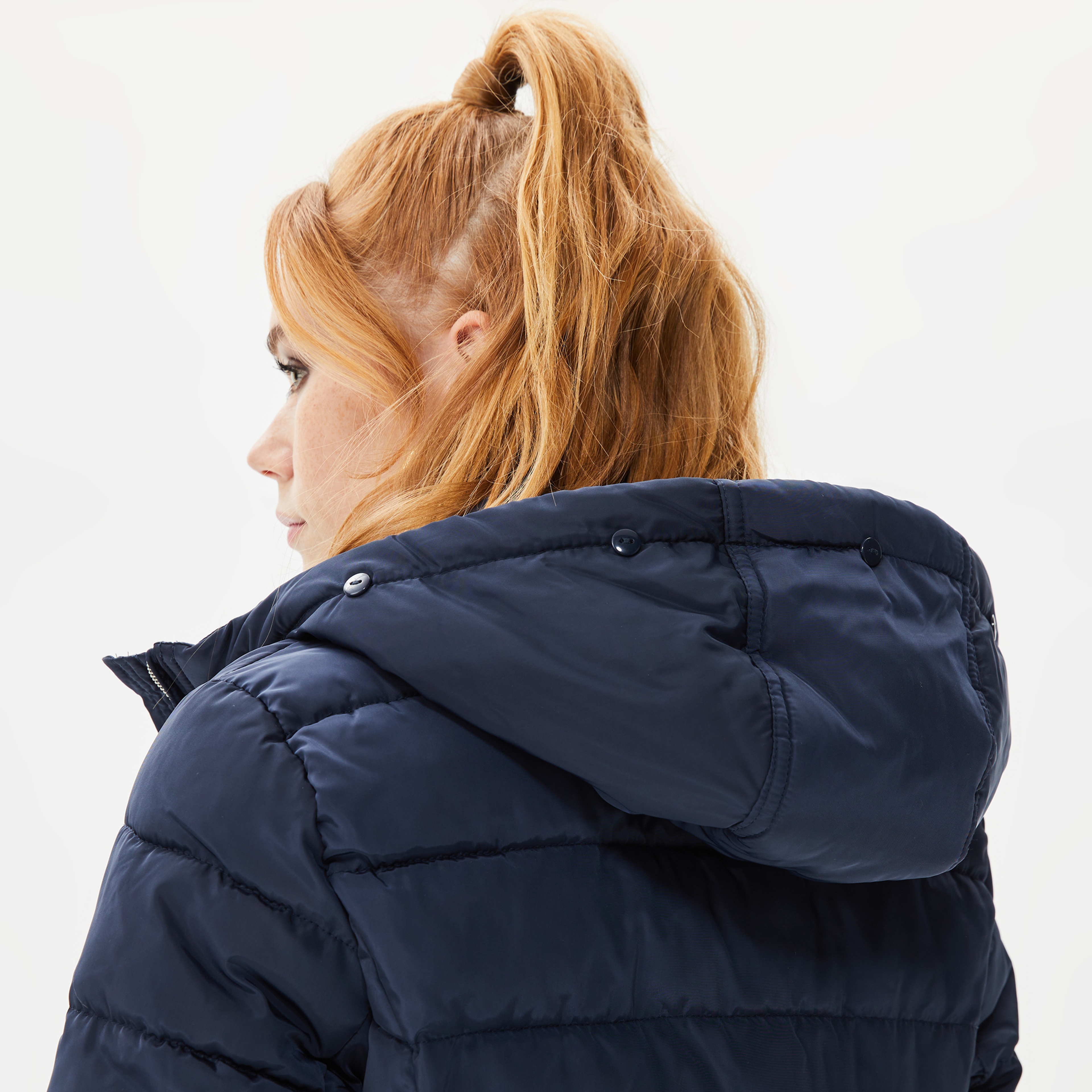 Only Onlnewellan Quilted Hood Fur Kadın Lacivert Mont