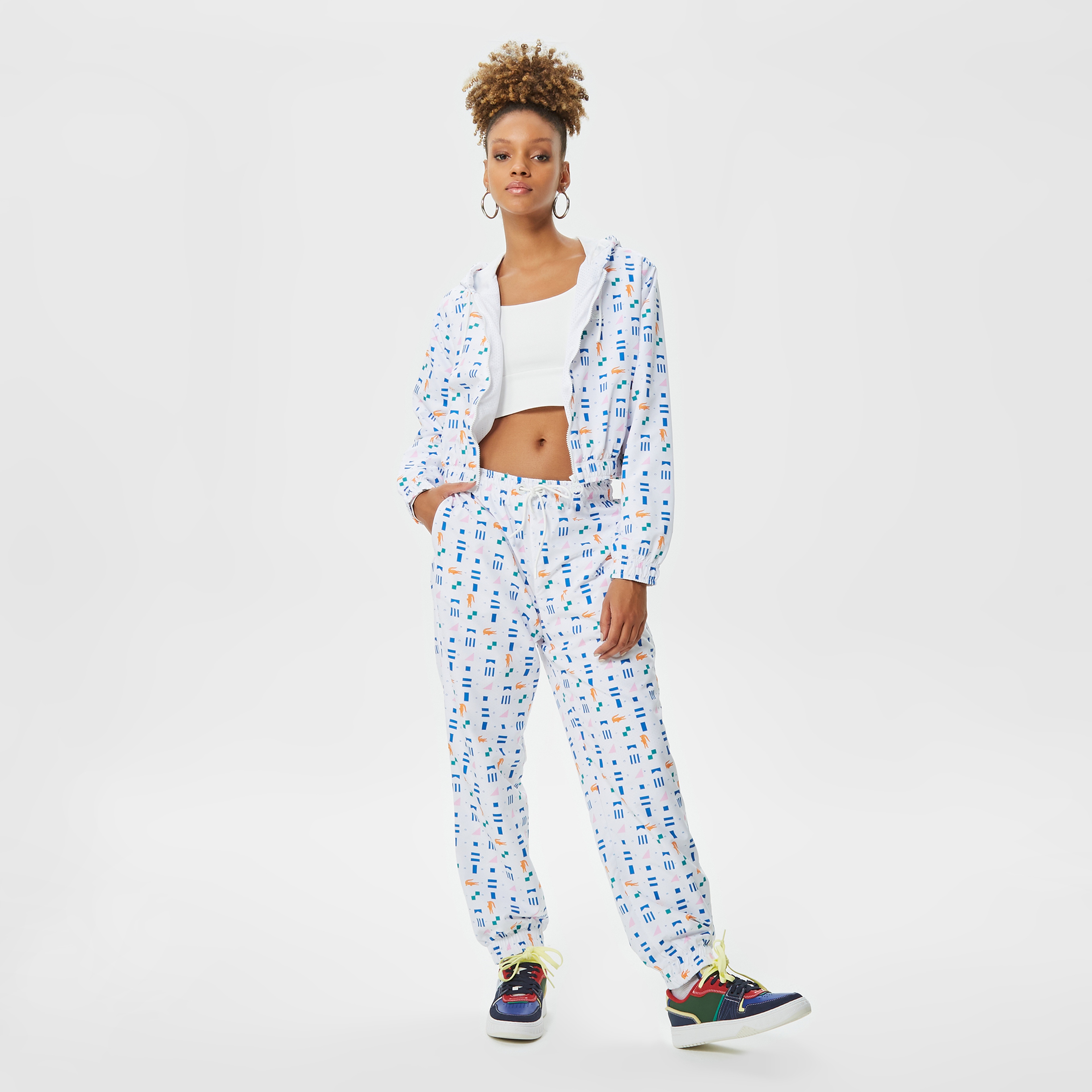 Lacoste House of SuperStep X Lacoste Kadın Beyaz Eşofman Üstü