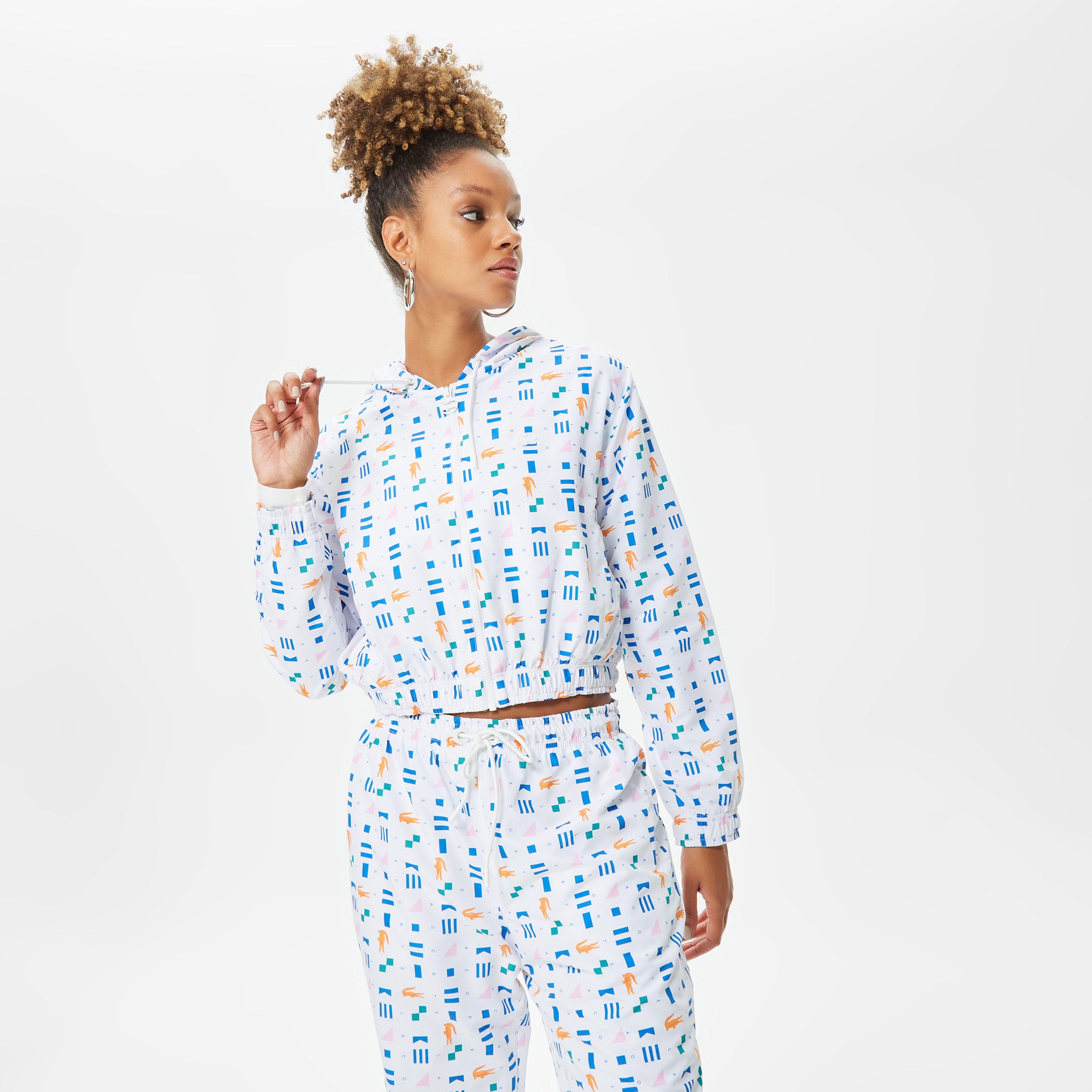 Lacoste House of SuperStep X Lacoste Kadın Beyaz Eşofman Üstü