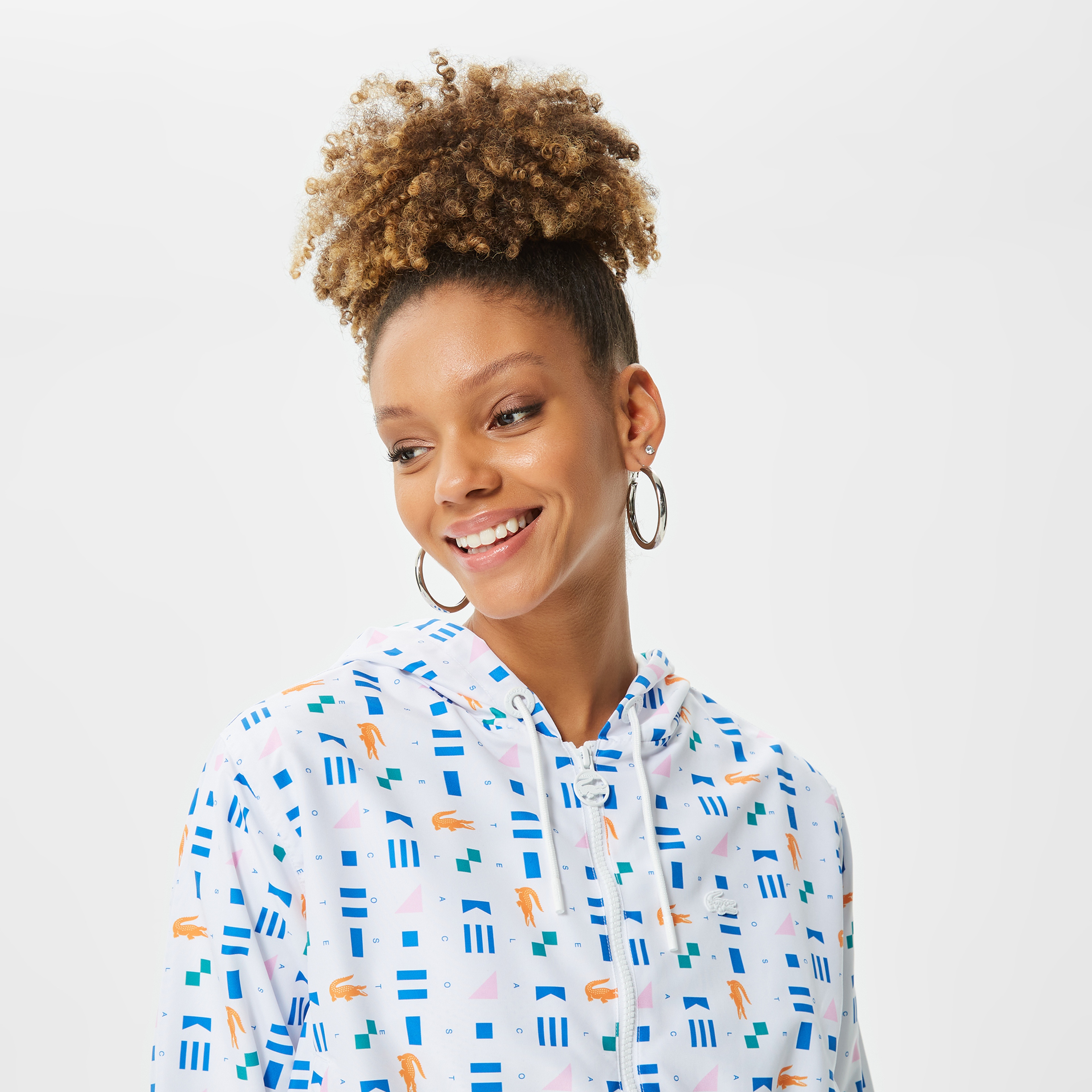 Lacoste House of SuperStep X Lacoste Kadın Beyaz Eşofman Üstü