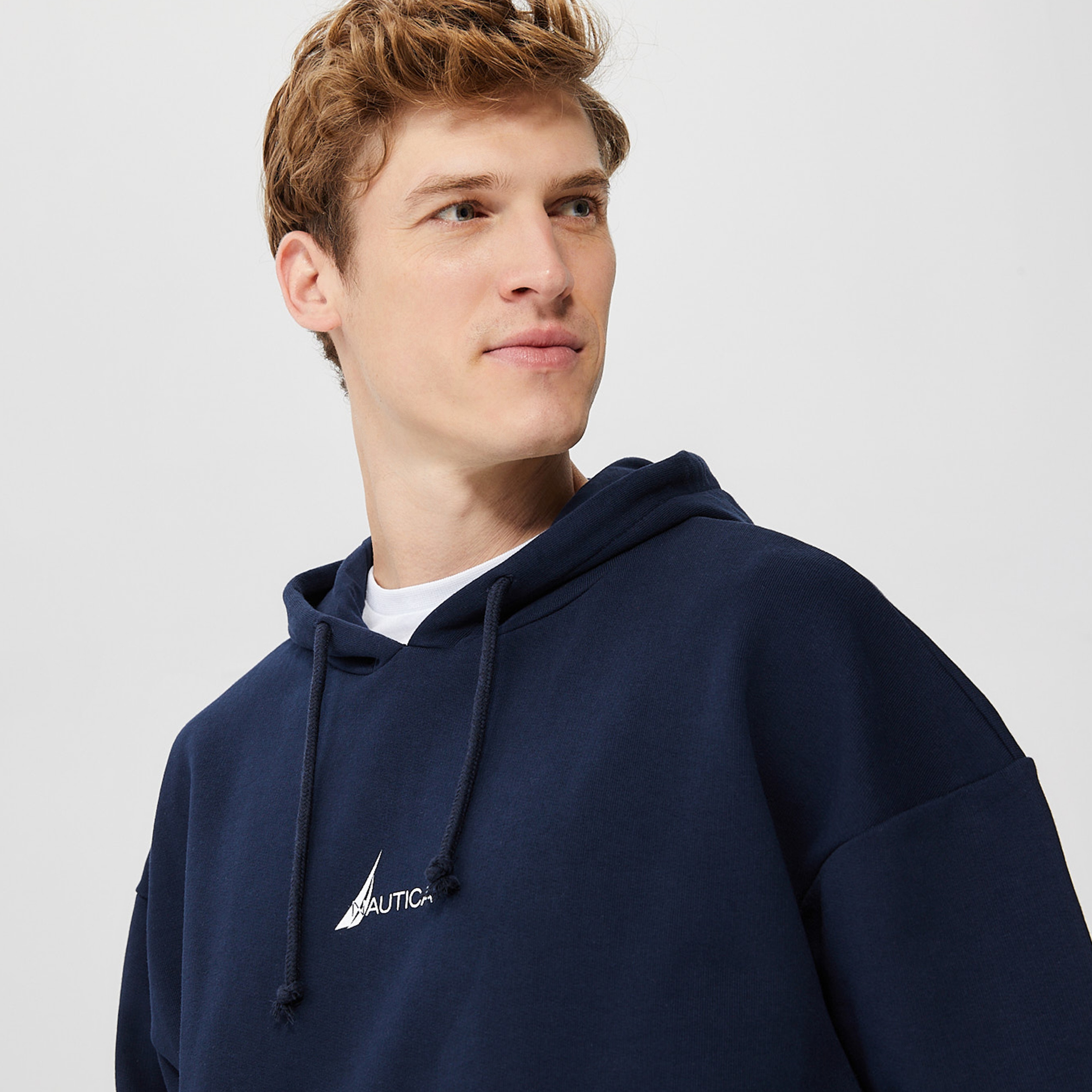 Nautica Erkek Lacivert Oversize Kapüşonlu Sweatshirt