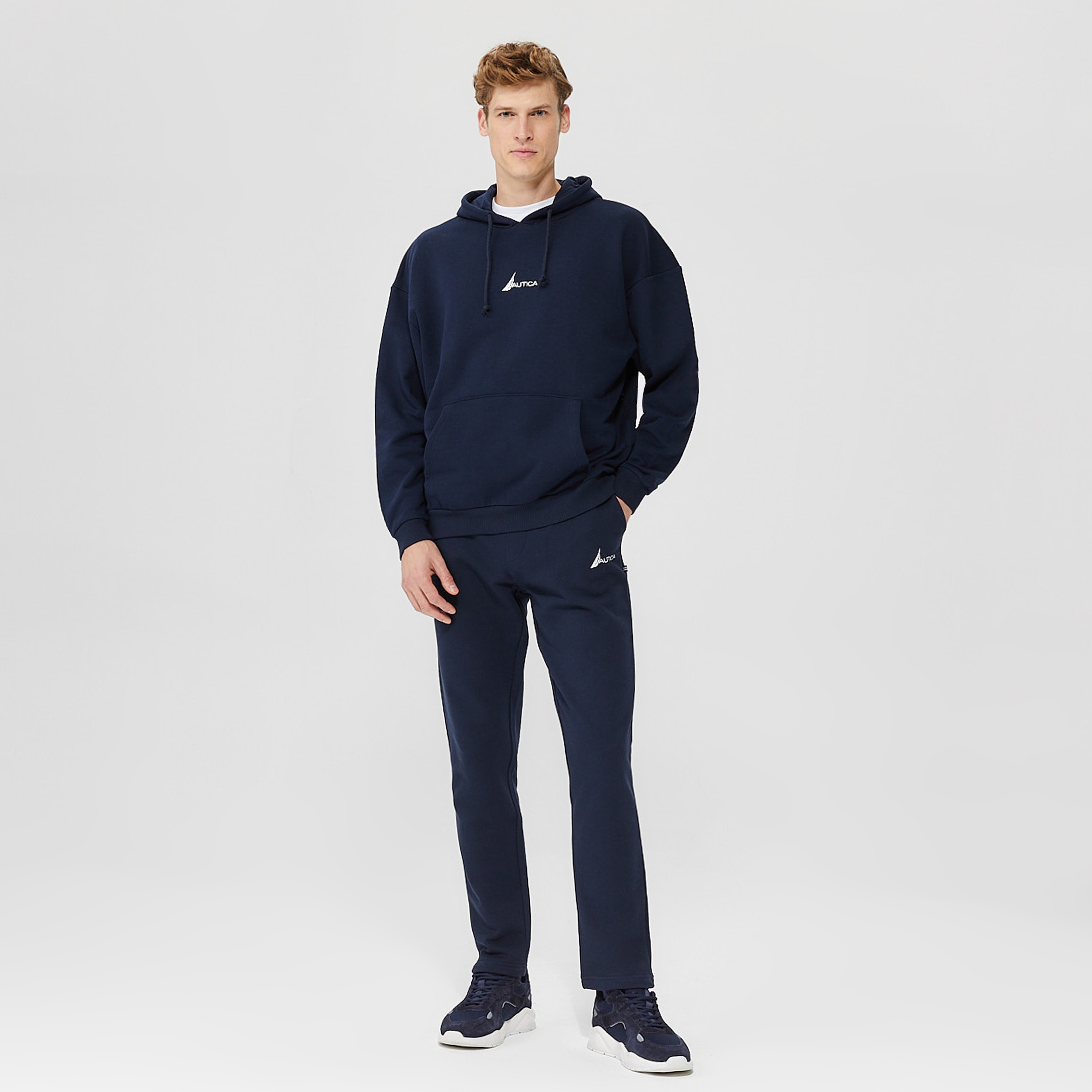Nautica Erkek Lacivert Oversize Kapüşonlu Sweatshirt