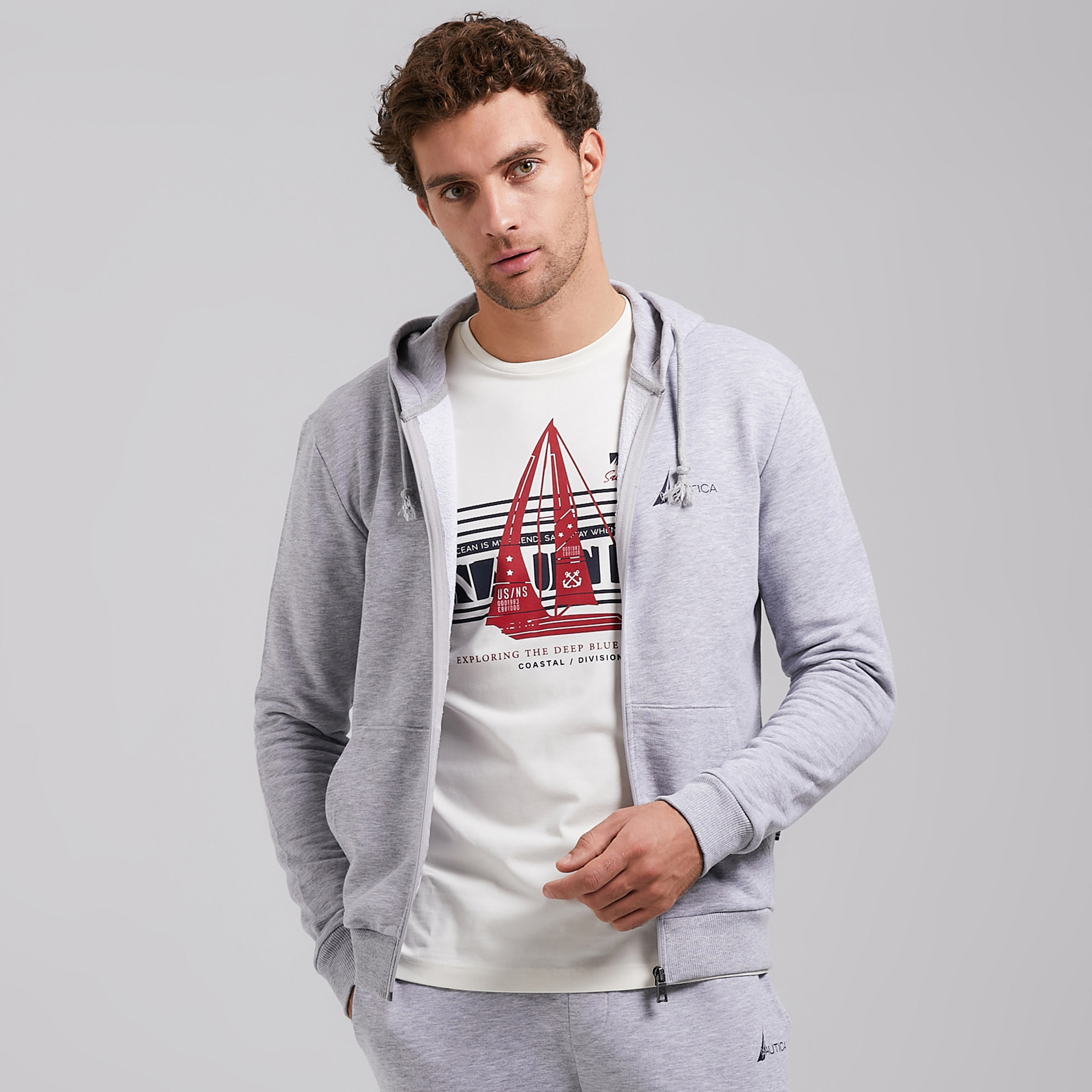 Nautica Erkek Gri Standart Fit Sweatshirt