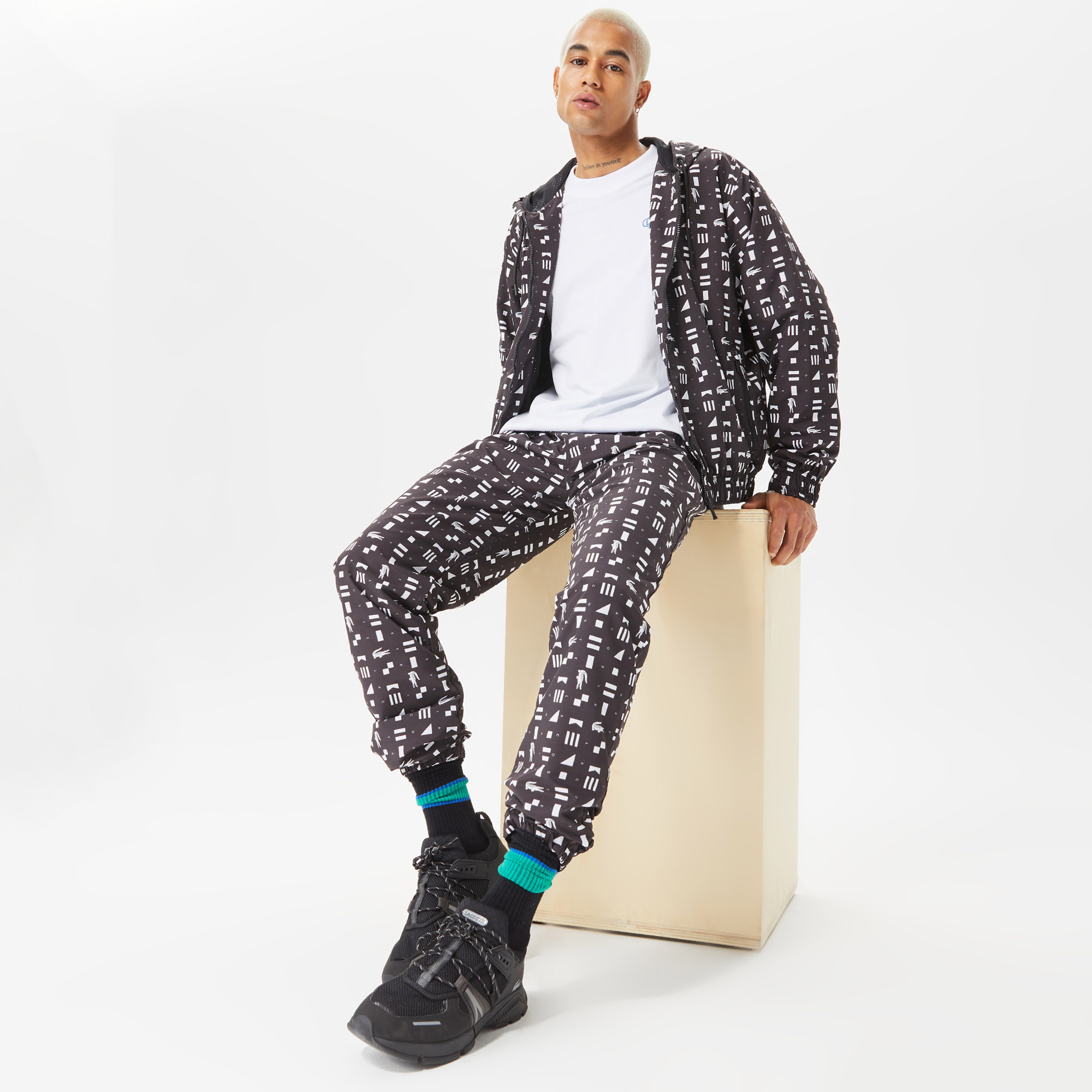 Lacoste House of SuperStep X Lacoste Erkek Siyah Eşofman Üstü