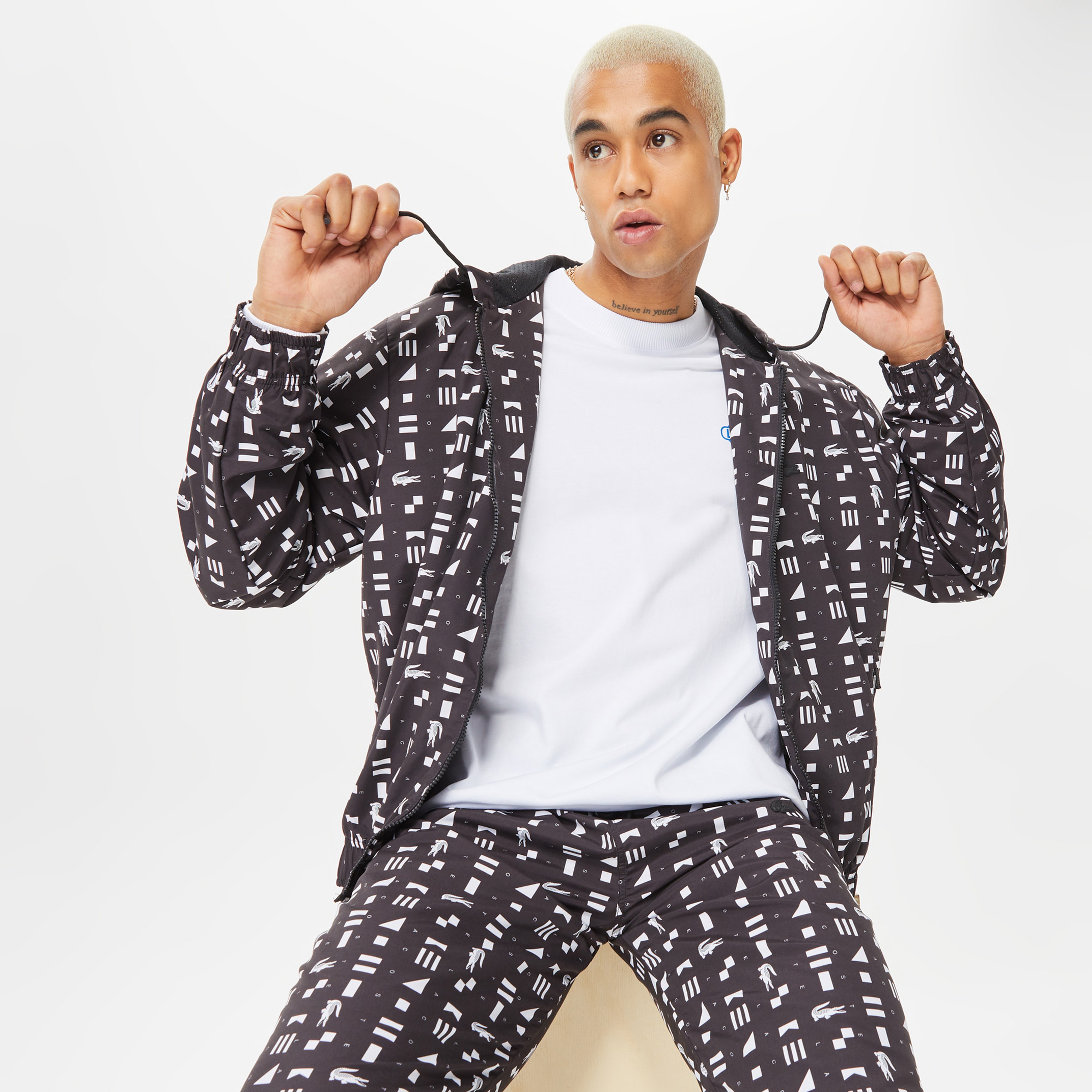 Lacoste House of SuperStep X Lacoste Erkek Siyah Eşofman Üstü