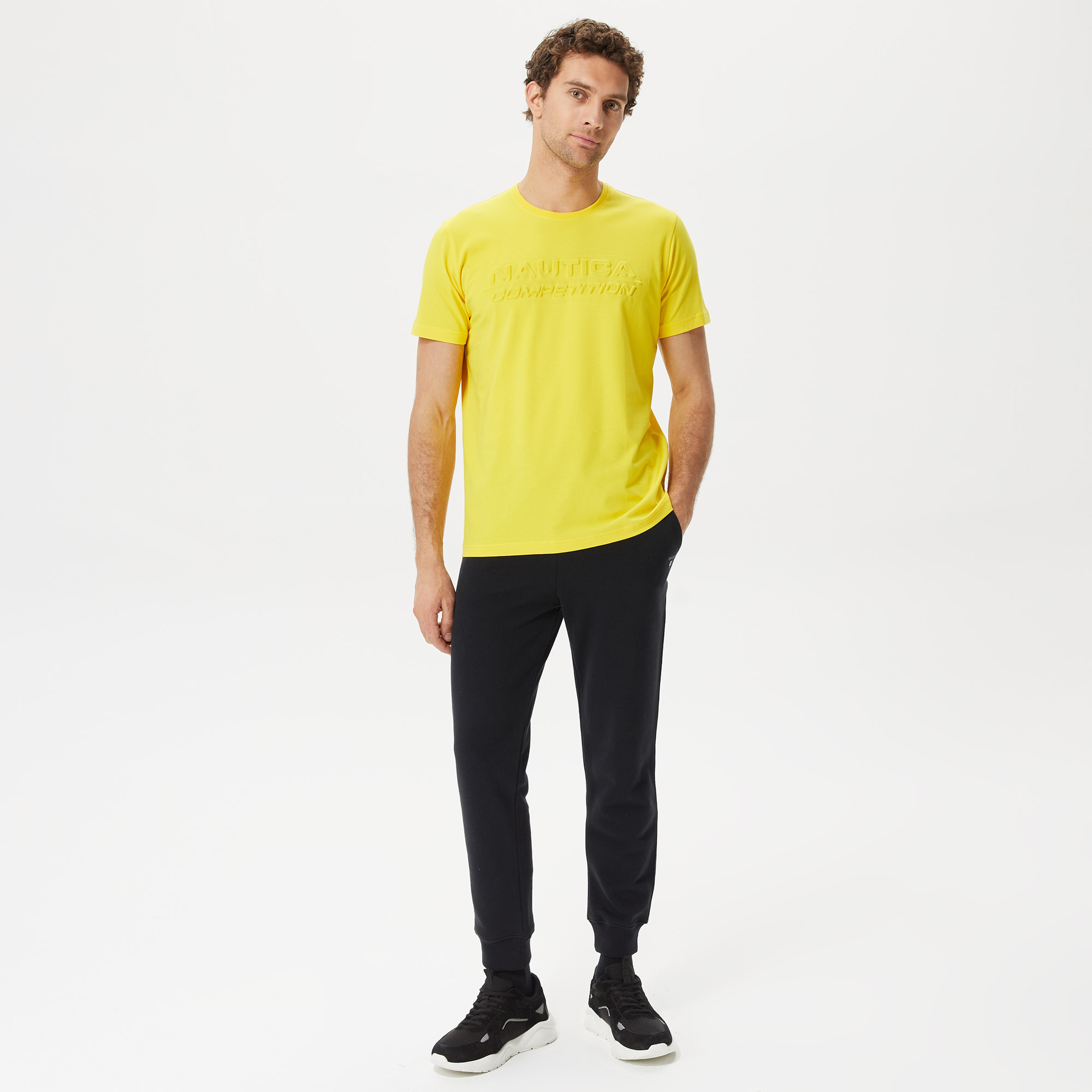 Nautica Erkek Sarı Standart Fit T-Shirt