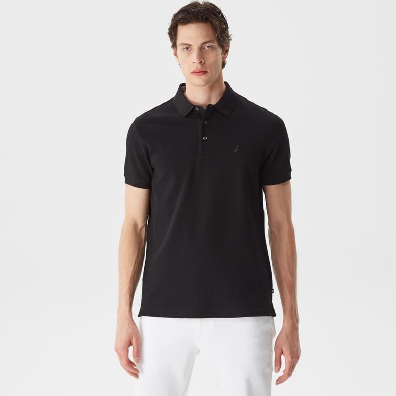 Nautica Erkek Siyah Slim Fit Kısa Kollu Polo Yaka T-Shirt