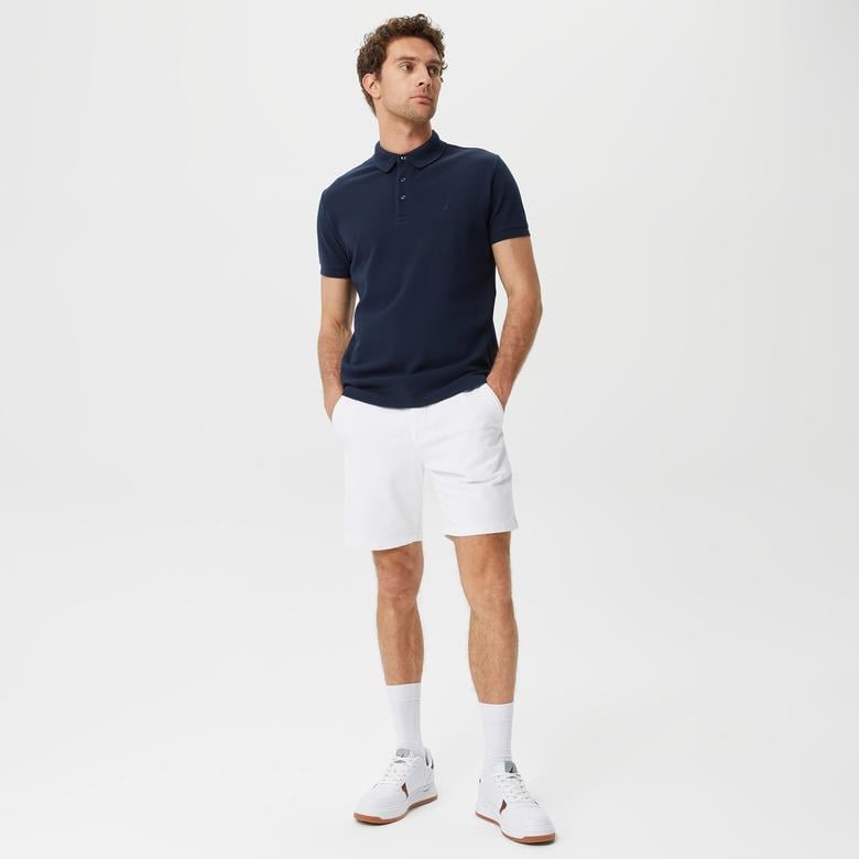 Nautica Erkek Beyaz Slim Fit Bermuda Şort