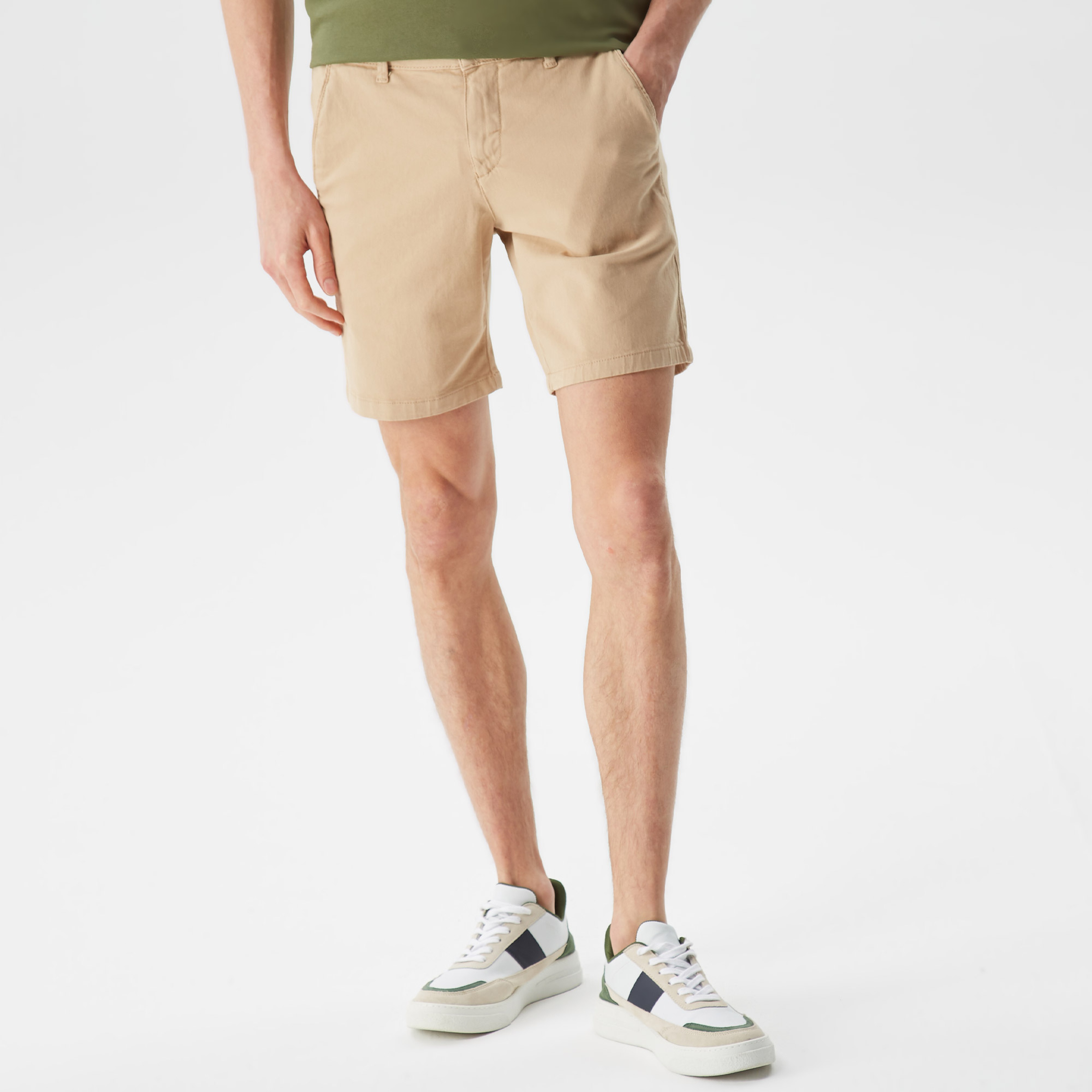 Nautica Erkek Bej Slim Fit Bermuda Şort