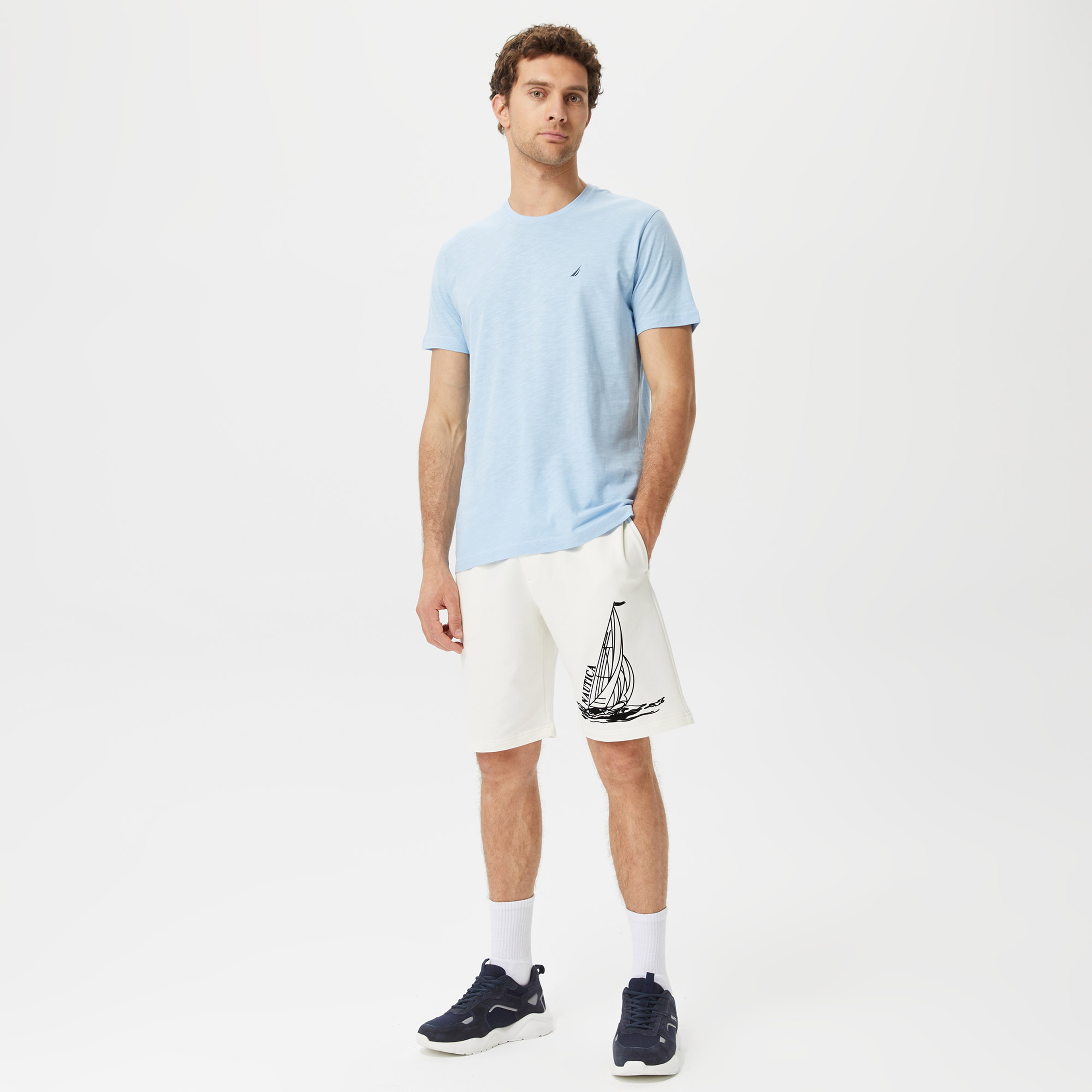 Nautica Erkek Mavi Standart Fit T-Shirt